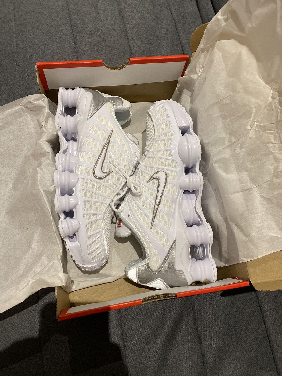 image of Nike Shox Tl Shoes in White, Women's (Size 9.5)