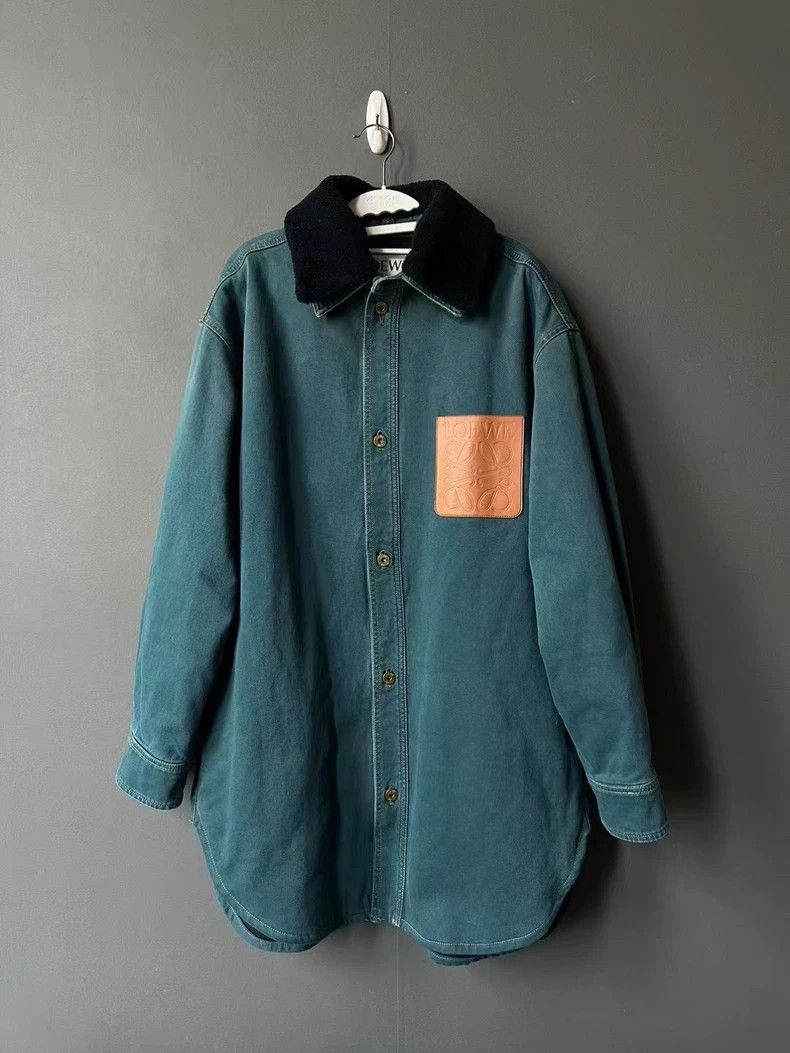 Loewe LOEWE Coat with wool collar and leather label Size M / US 6-8 / IT 42-44 - 1 Thumbnail