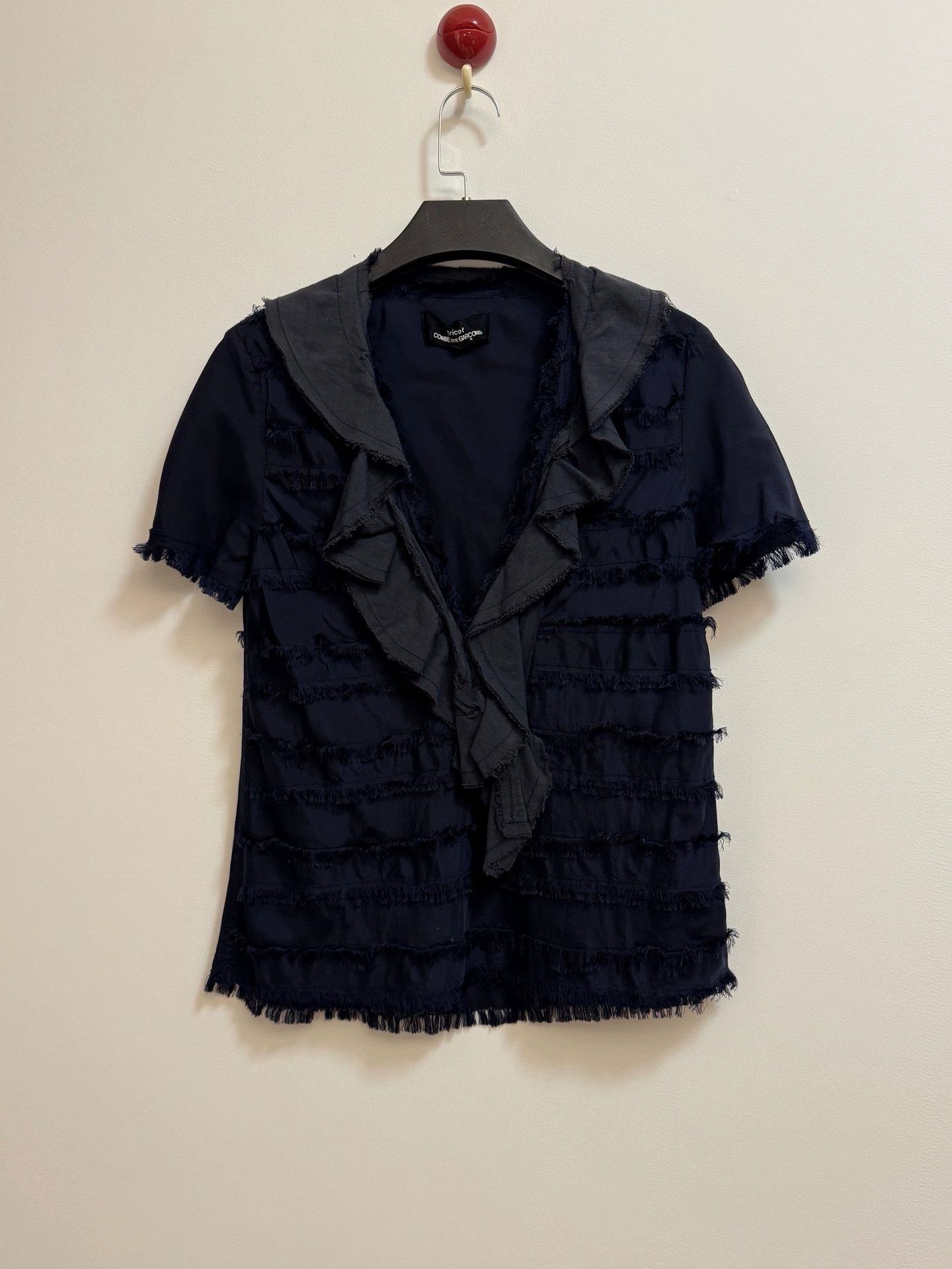 Comme des Garcons CDG tricot 2002 Raw Panel Collar Short Sleeve Top Size M / US 6-8 / IT 42-44 - 6 Thumbnail