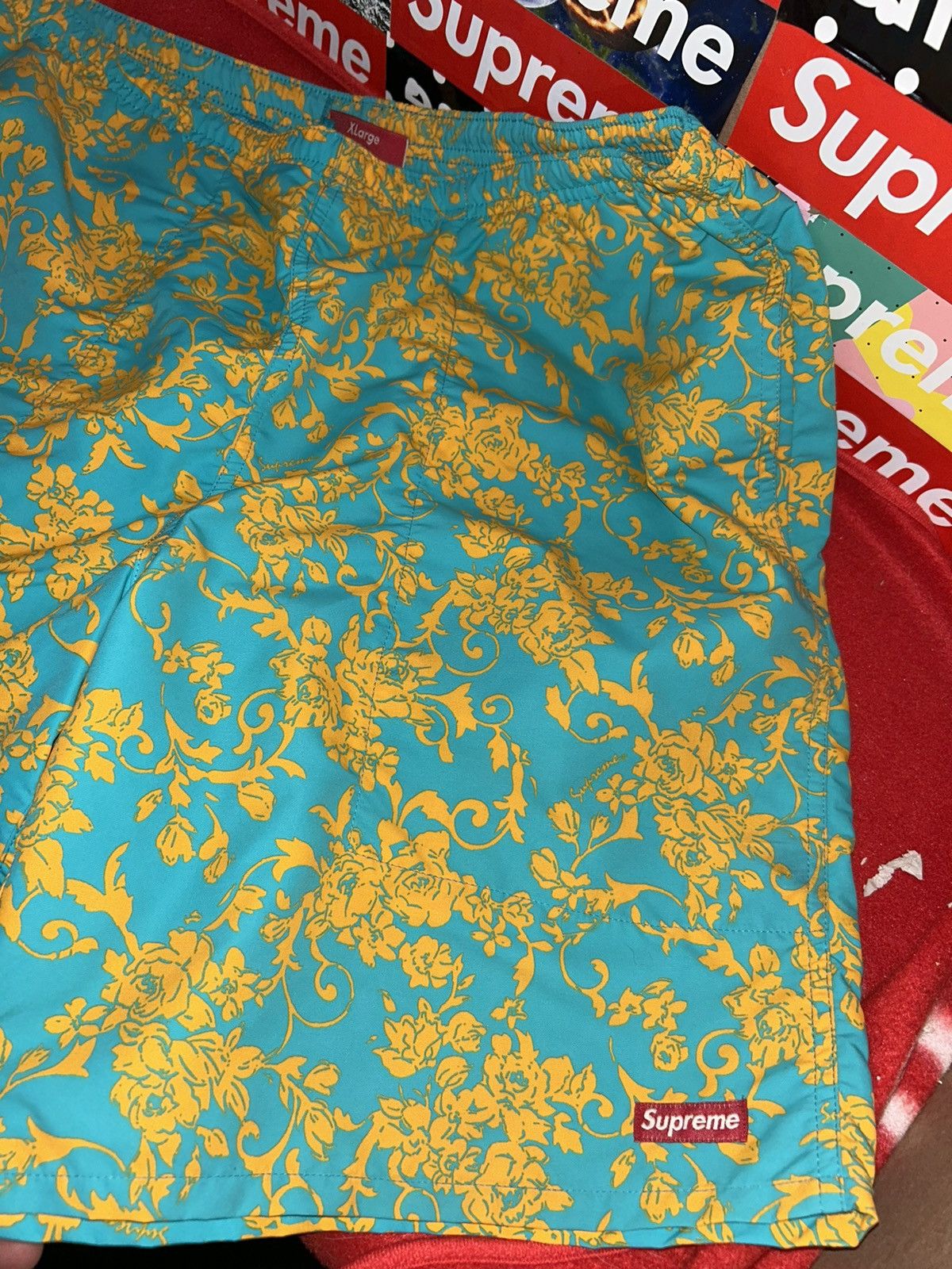 Supreme Supreme Nylon Water Shorts Teal Floral SS20 size XL NEW Size US 36 / EU 52 - 3 Thumbnail