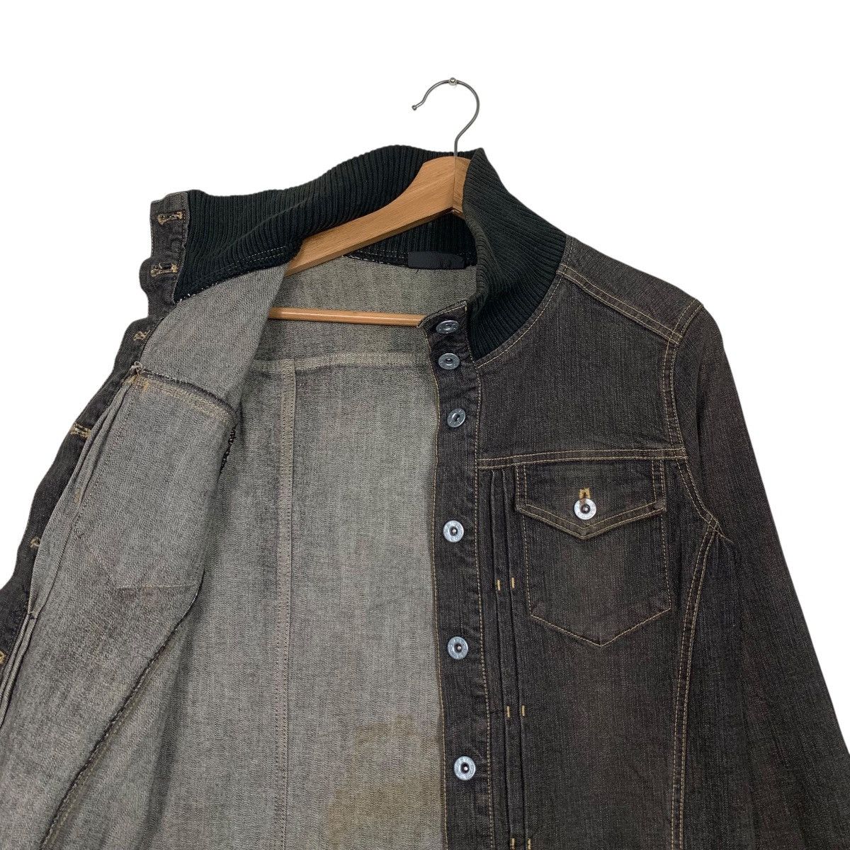 Japanese Brand A/T Atsuro Tayama Trucker Hybrid Denim Jacket #2699-C121 Size S / US 4 / IT 40 - 10 Thumbnail