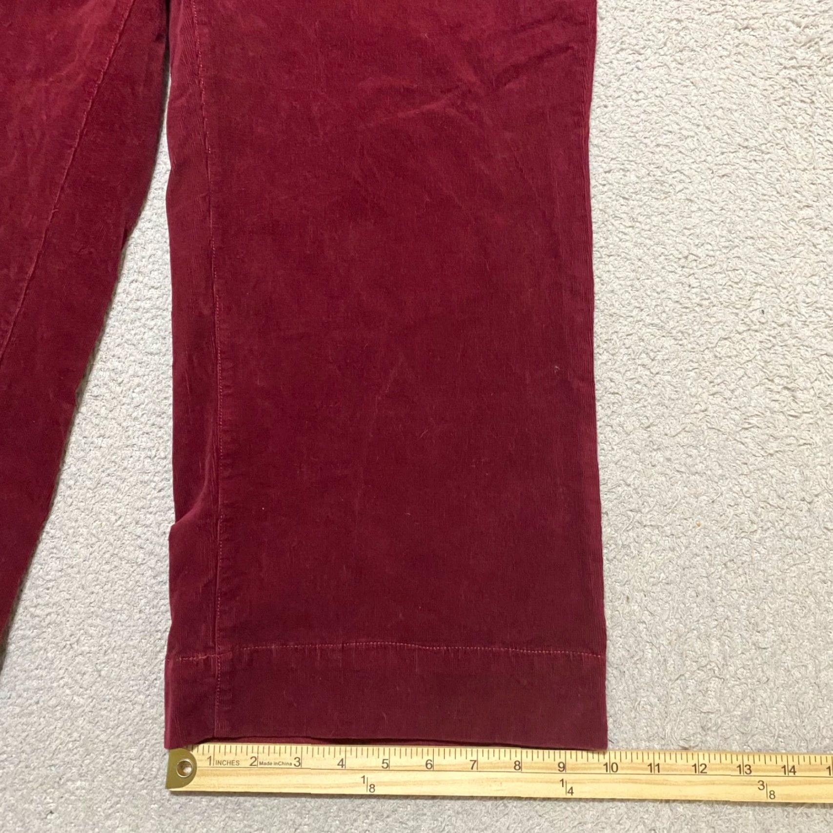 Vintage Liverpool Womens sz 12 Jeans Red Corduroy Wide Leg Crop High Rise Crop Dark Wash Size 34" / US 12 / IT 48 - 5 Thumbnail
