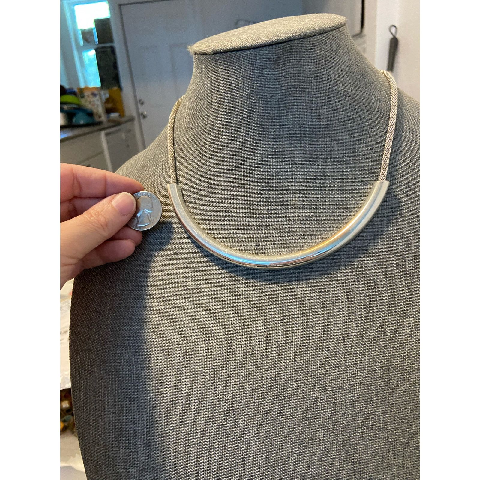 Other metal bib necklace Silver tone Size ONE SIZE - 2 Thumbnail
