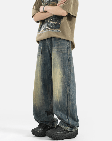 Japanese Brand × Jean High street men's cleanfit washed straight flared jeans Size US 34 / EU 50 - 2 Thumbnail