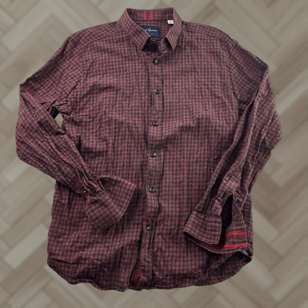 Robert Graham Robert Graham Plaid Button-Up Long Sleeve Flannel Shirt Mens Large Red Size US L / EU 52-54 / 3 - 1 Thumbnail