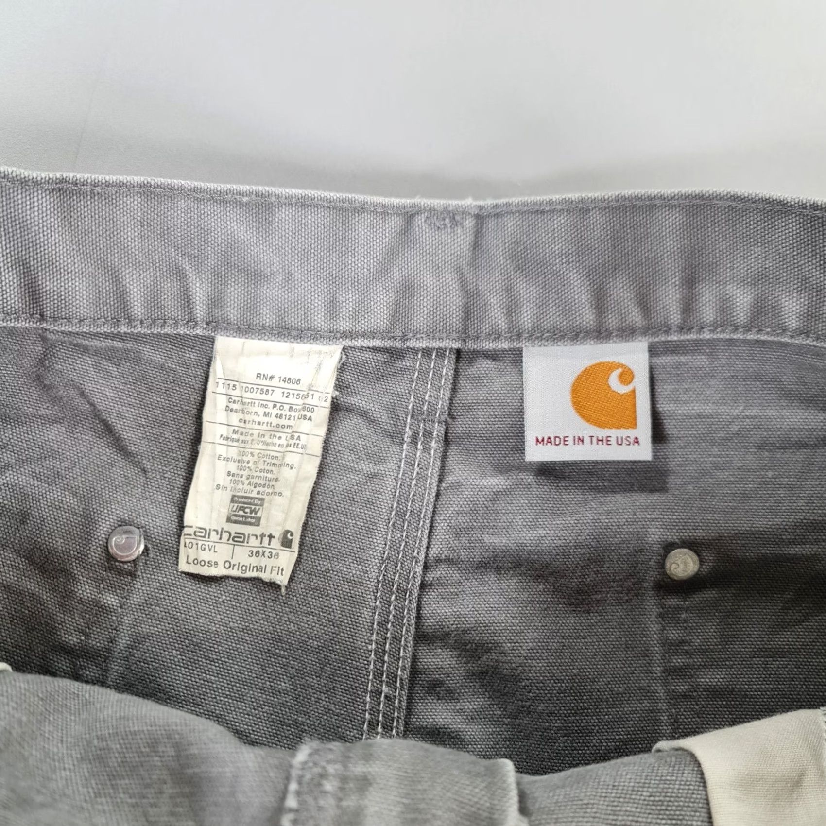 Carhartt VINTAGE Carhartt Mens Trousers Grey W36 L36 Double Knee Made In USA Carpenter Workwear Pants UK/US Sizes Not Specified Size US 36 / EU 52 - 4 Thumbnail