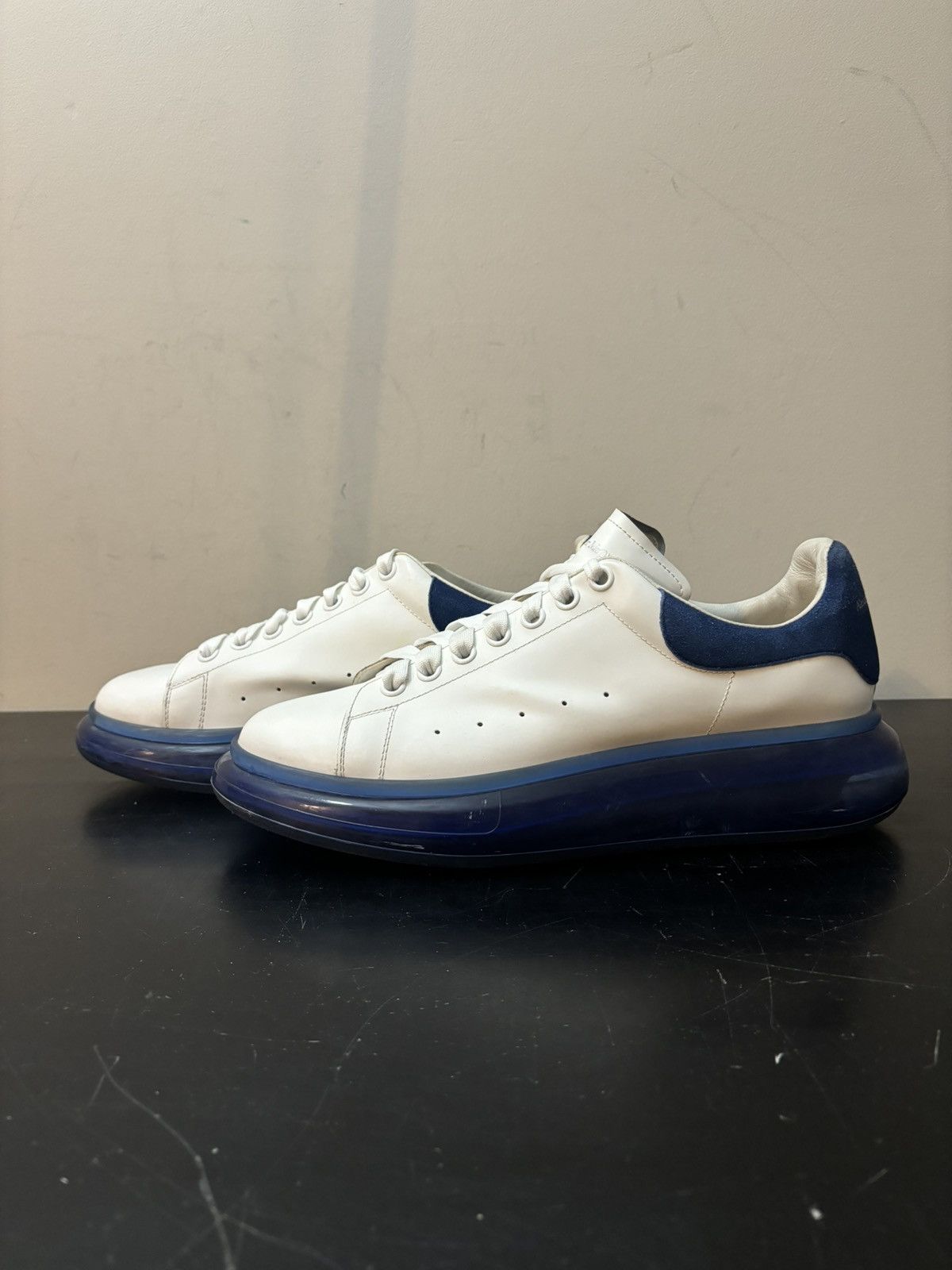 Alexander McQueen Alexander McQueen Oversized Leather Sneakers Blue Bubble Size US 11 / EU 44 - 1 Thumbnail