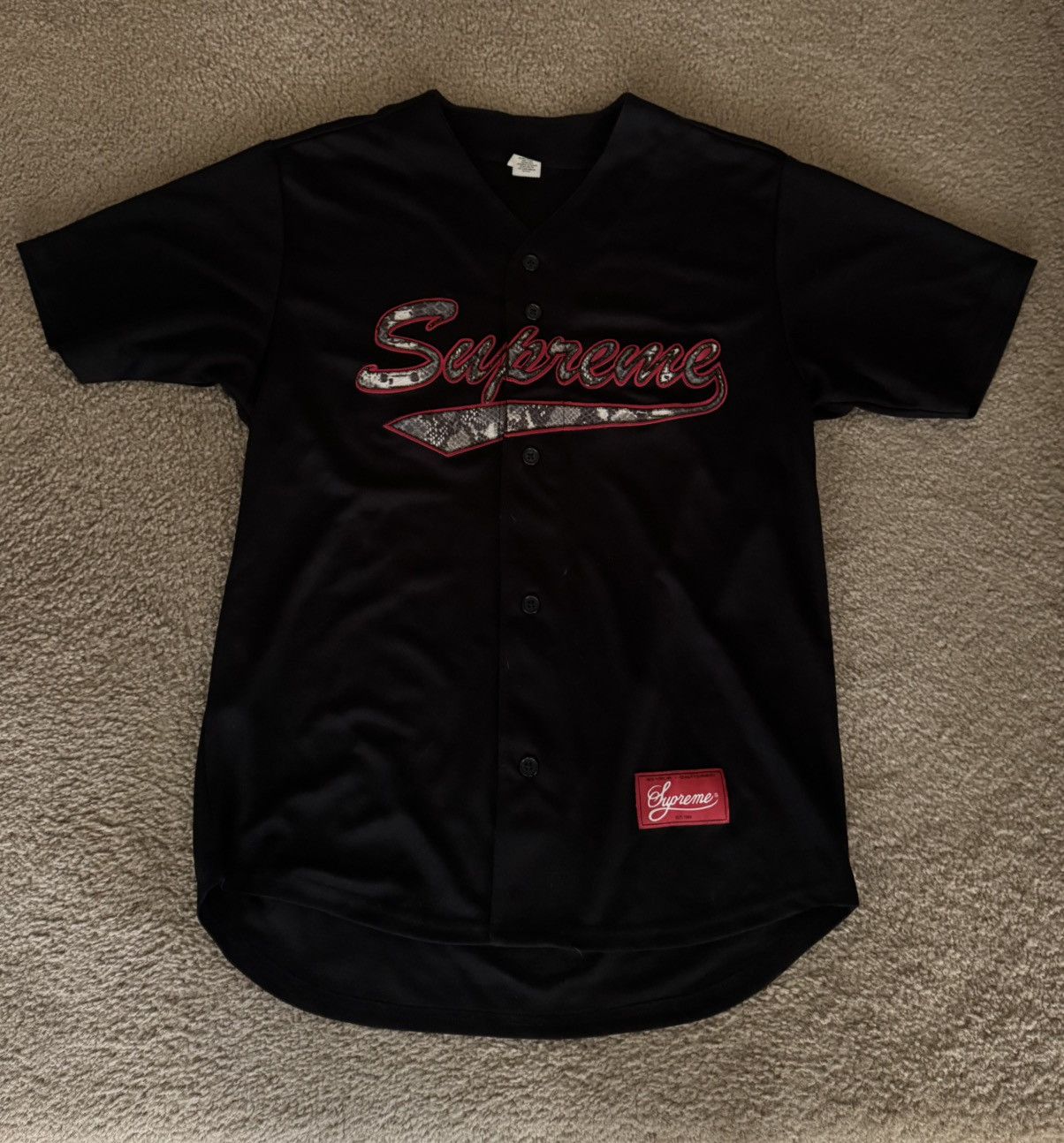 Supreme Supreme Snake Script Logo Baseball Jersey Size US M / EU 48-50 / 2 - 2 Thumbnail