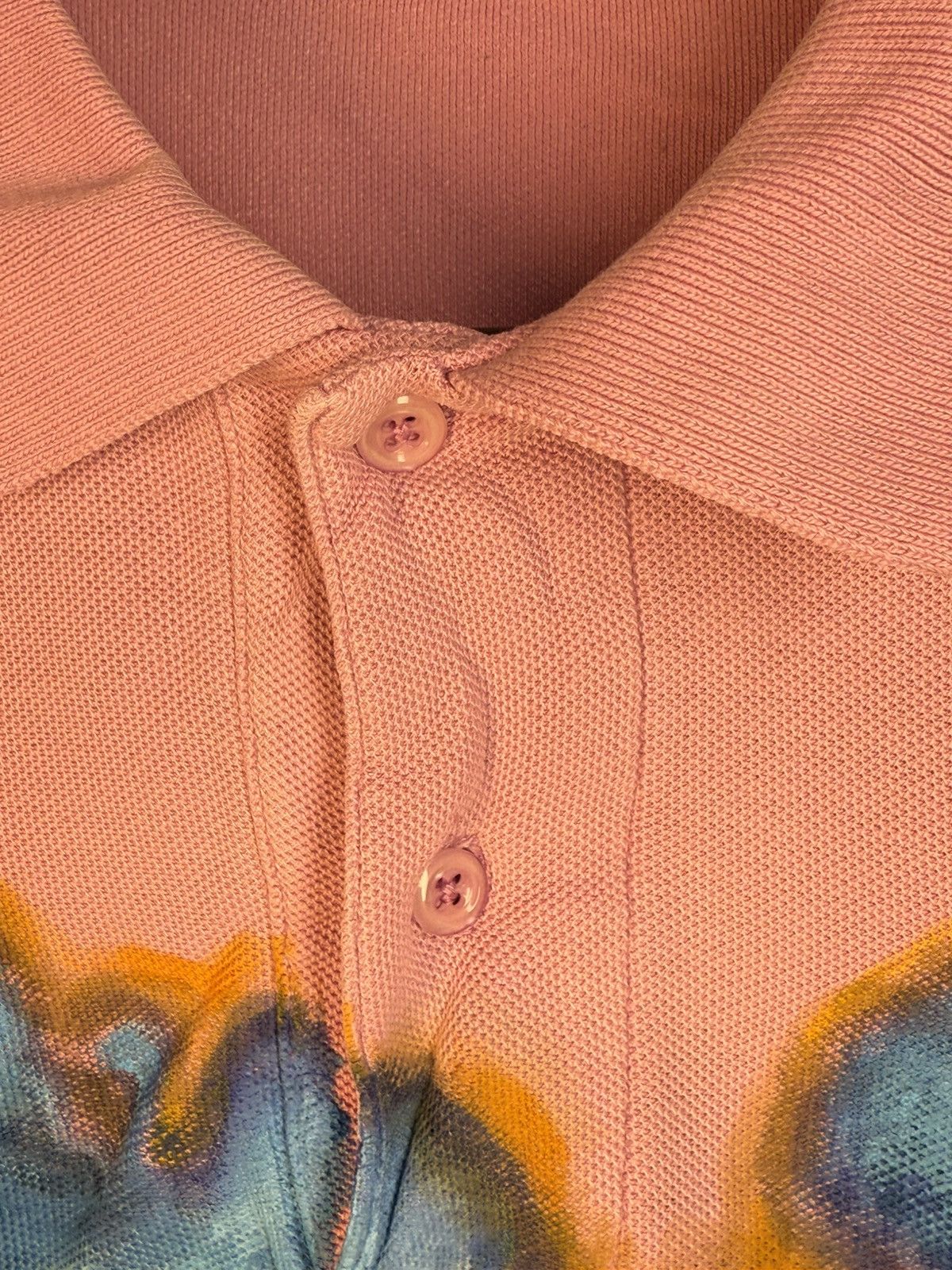 Yves Saint Laurent 1of1 YSL Polo Shirt Pink Art Vintage Tee Button Up y2k Size US XL / EU 56 / 4 - 18 Thumbnail