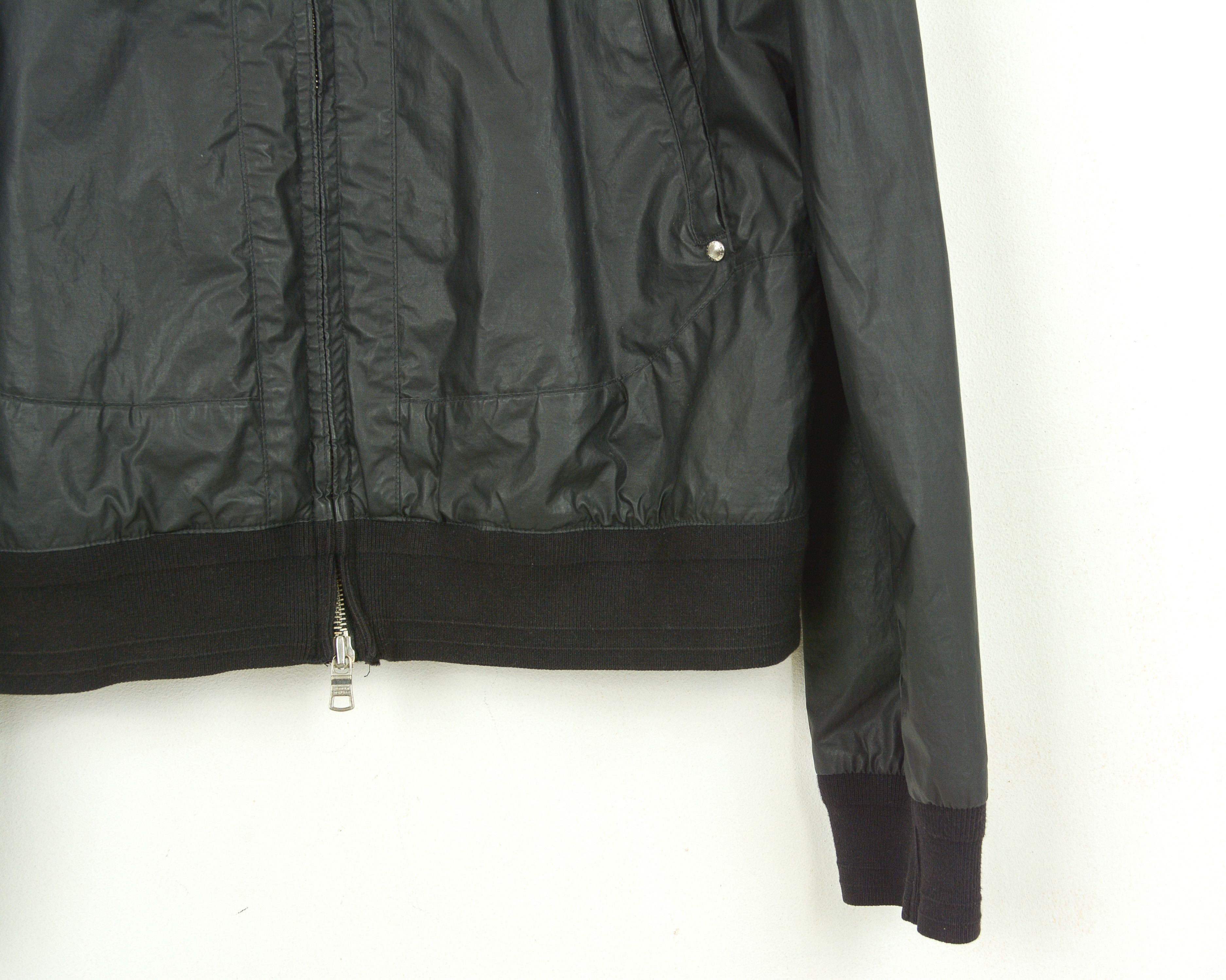 Armani Exchange AX men L Bomber Jacket Waxed cotton Racer Moto Black Coat Size US L / EU 52-54 / 3 - 3 Thumbnail