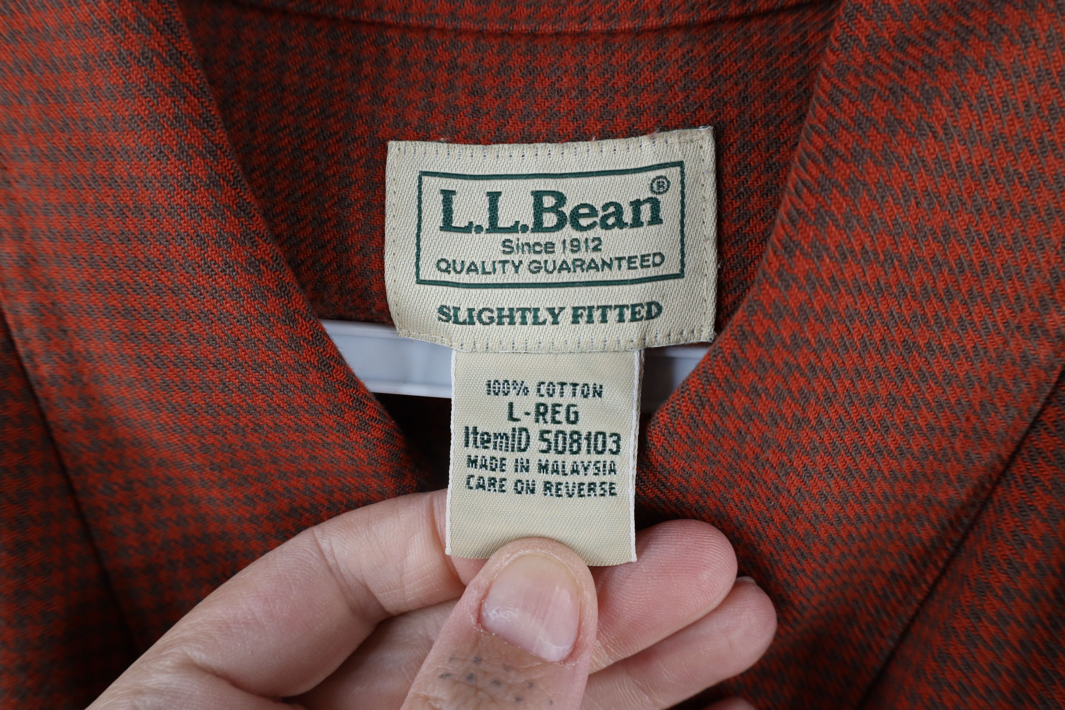 L.L. Bean × Vintage Vintage LL Bean Fitted Houndstooth Button Down Shirt Size US L / EU 52-54 / 3 - 5 Thumbnail