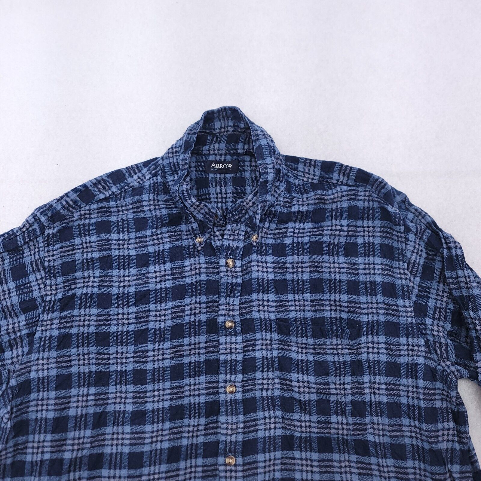 Arrow Arrow Tartan Flannel Shirt Mens Size Extra Large XL Blue Size US XL / EU 56 / 4 - 1 Thumbnail