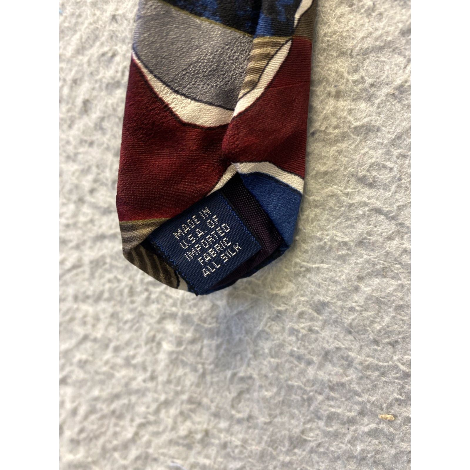 Vintage VINTAGE Pattinni Collection Silk Tie Geometric Red 58" 4" Men Adult Size ONE SIZE - 4 Thumbnail