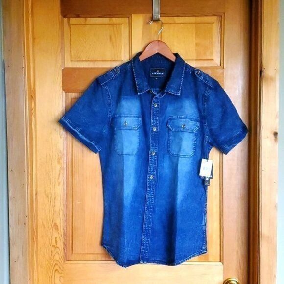 Airwalk Airwalk Stretch Sz. M Cloud Blue Jean Short Sleeve Full Butt Size M / US 6-8 / IT 42-44 - 1 Thumbnail