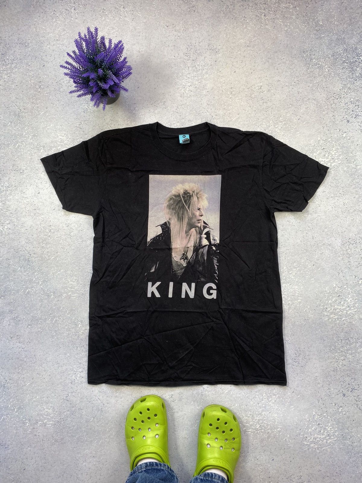 Band Tees × Vintage Men's Labyrinth Jareth The Goblin King Bowie T-Shirt Size US XL / EU 56 / 4 - 2 Thumbnail