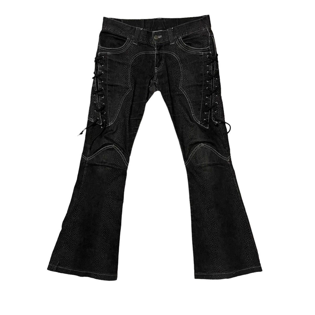 denim lace パンツ python mart up tornado flare