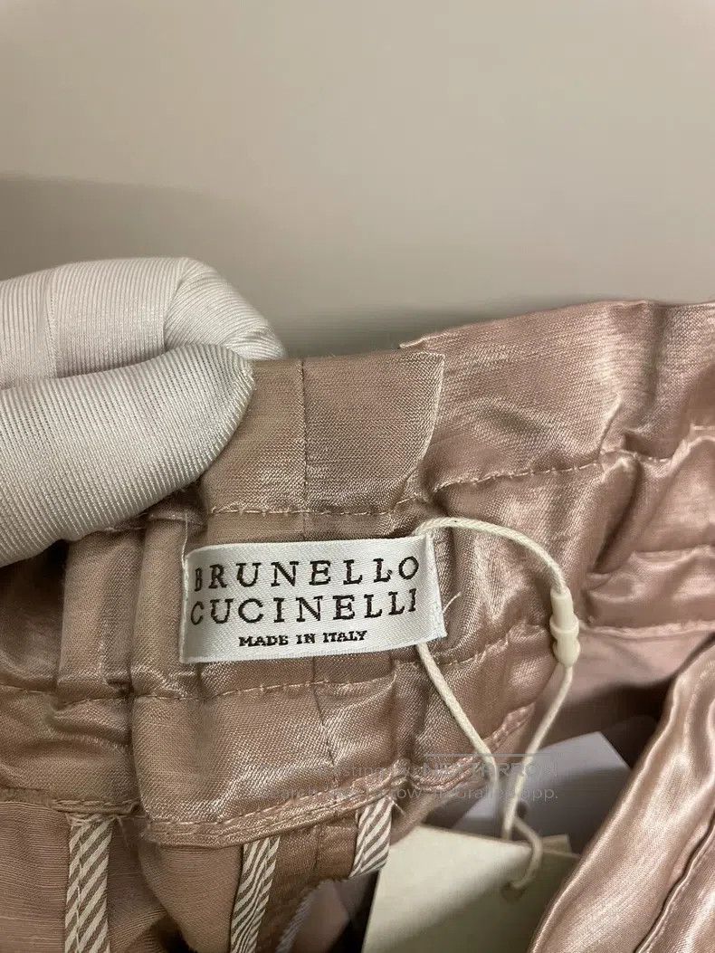 Brunello Cucinelli Brunello Cucinelli Light Pink Linen Cotton Trousers Size US 30 / EU 46 - 3 Thumbnail