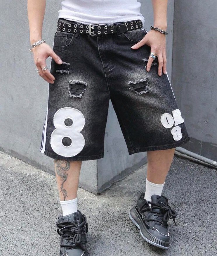 Jean DRIP Graphic Drill jeans shorts jorts Size US 34 / EU 50 - 2 Thumbnail