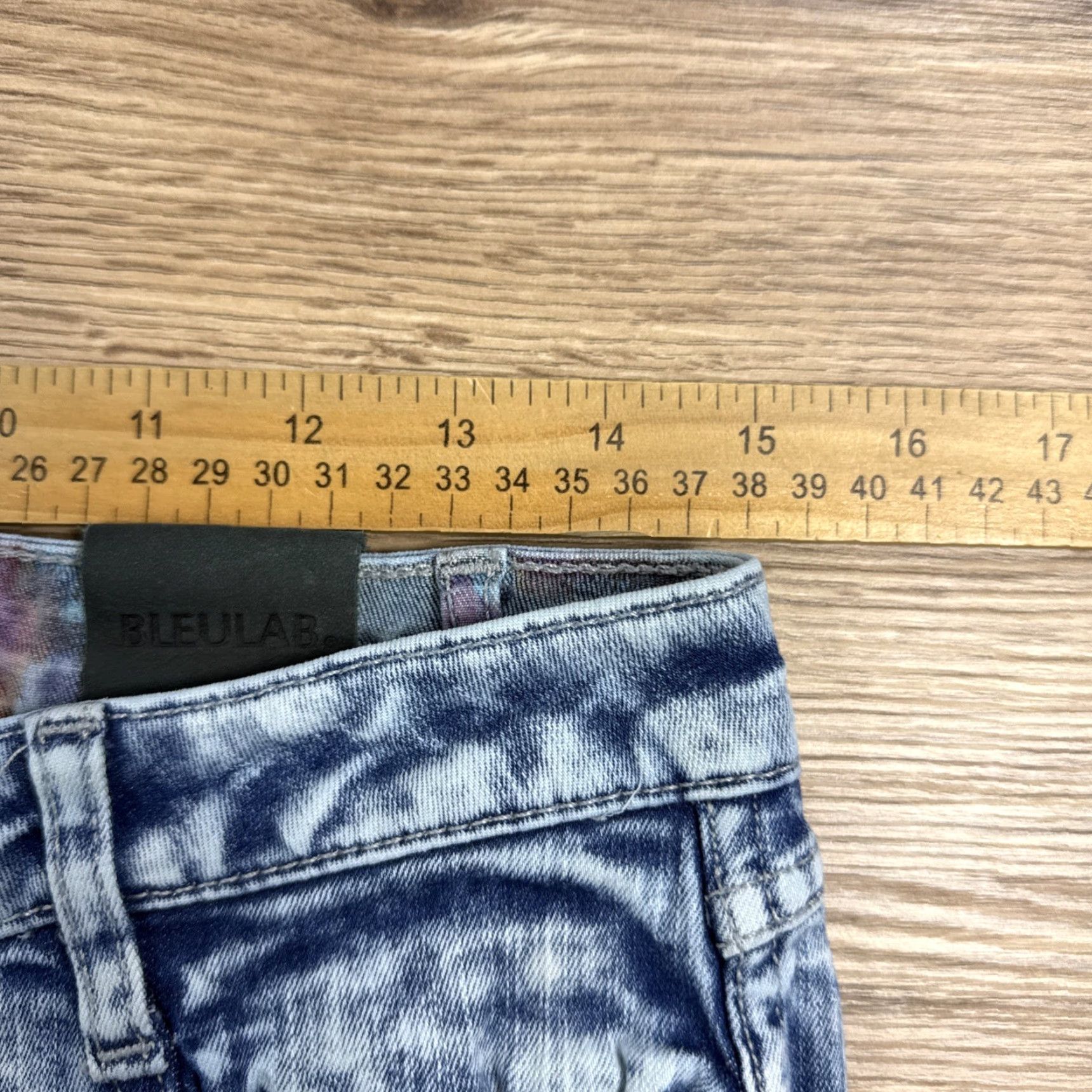 Vintage Bleulab Reversible 8 Pocket Legging Jeans Blue Acid Wash/ Gray Floral Women’s 29 Size 29" - 5 Thumbnail