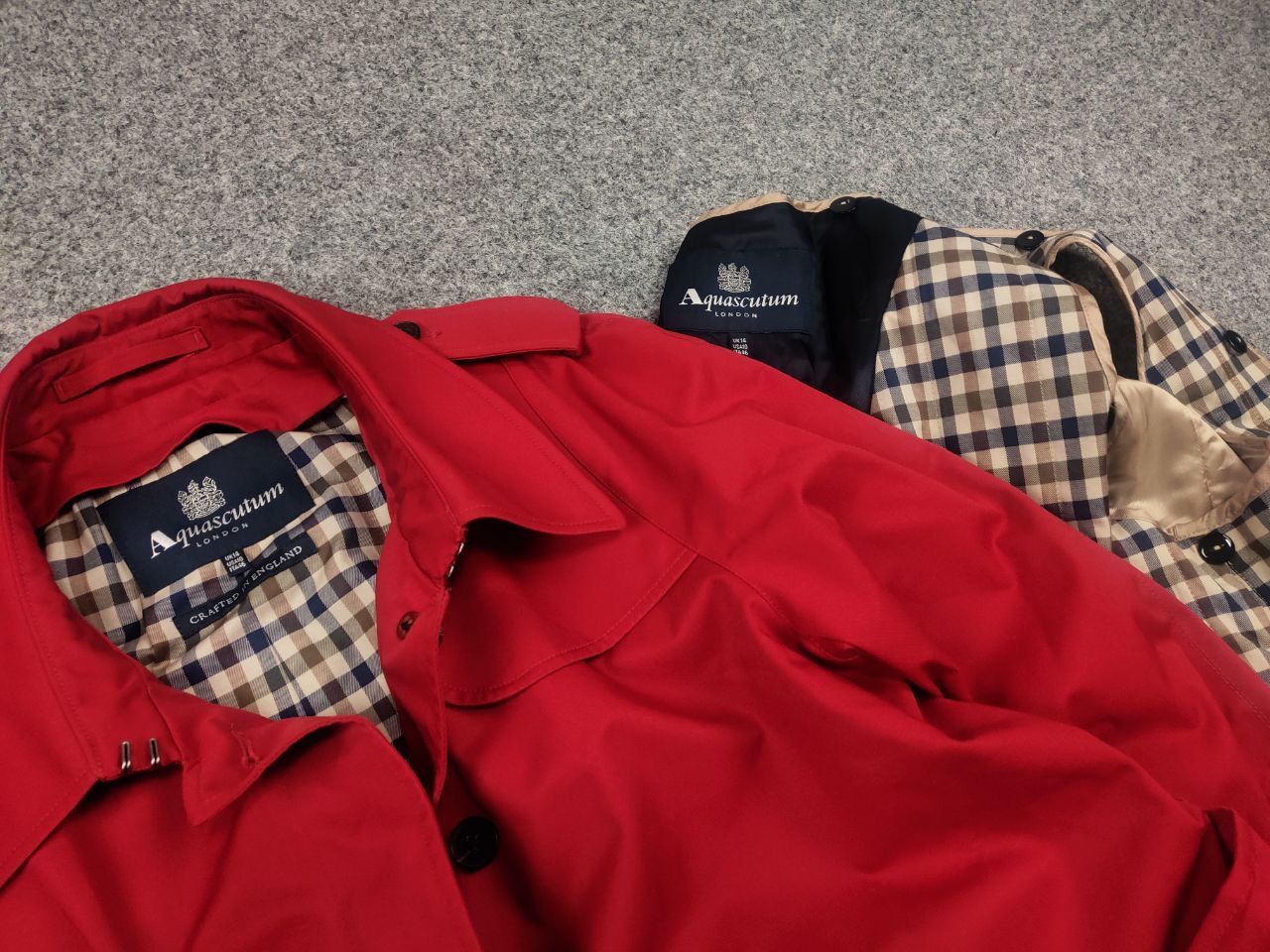 Aquascutum Aquascutum crafted England red Trench coat Jacket lining Size L / US 10 / IT 46 - 6 Thumbnail