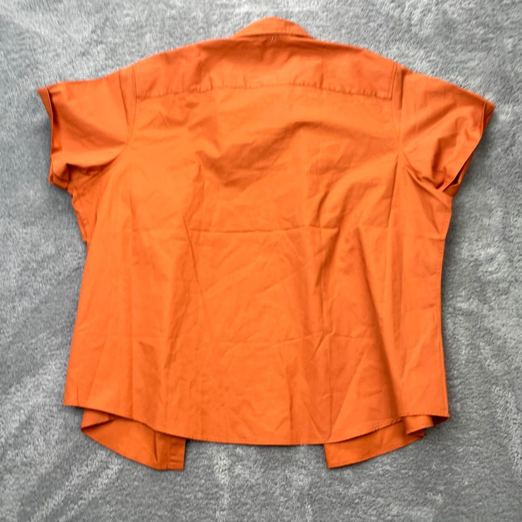 Vintage Androgynous Fox Shirt XXXXL Orange Cotton Button Up Casual Classic Pride Womens Regular Short Sleeve Collared Button-Up Size XXL / US 16-18 / IT 52-54 - 2 Thumbnail