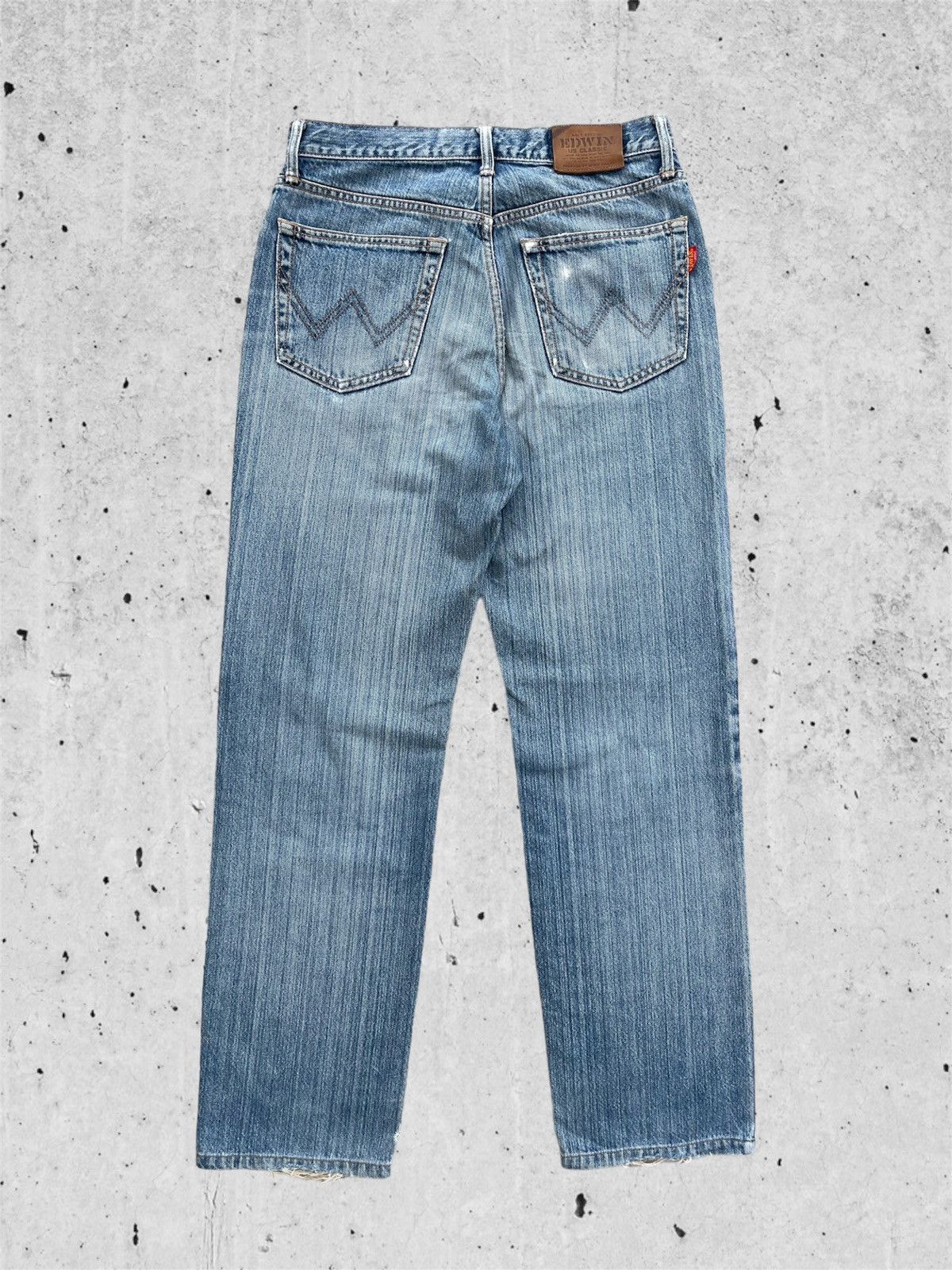 Edwin × Japanese Brand 🔥 Edwin Us Classic Light Blue Distressed Denim W29🔥 Size US 29 - 8 Thumbnail