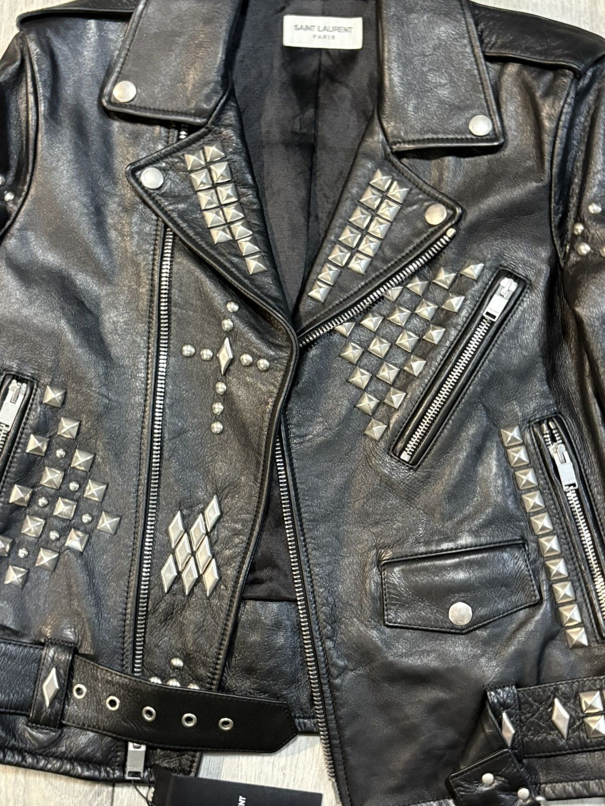 Hedi Slimane Saint Laurent Paris AW16 Palladium Studded Jacket Size US S / EU 44-46 / 1 - 2 Thumbnail