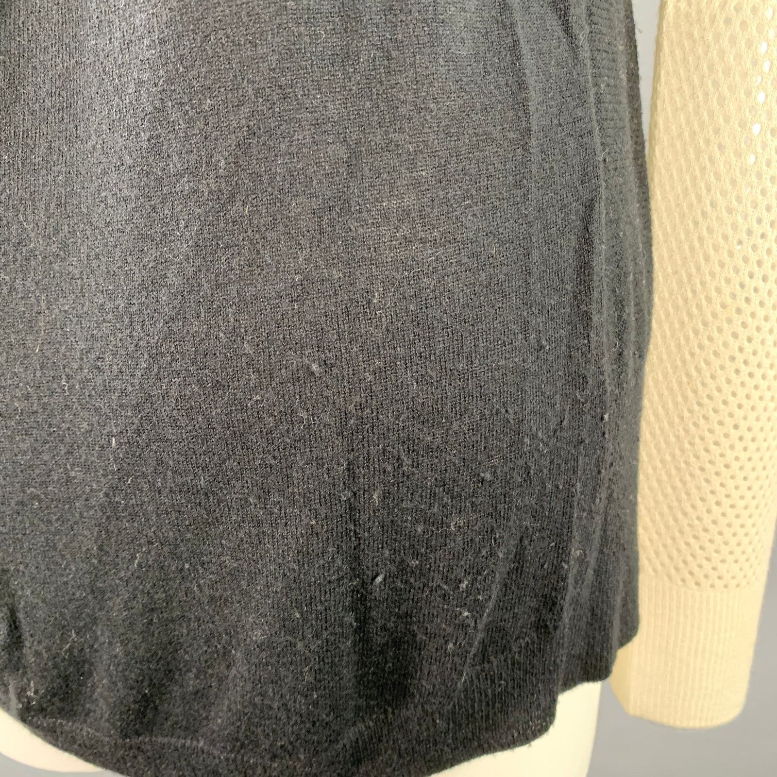 Rebecca Taylor S Grey Black White Nylon Blend Mixed Fabrics Casual Top Size S / US 4 / IT 40 - 4 Thumbnail