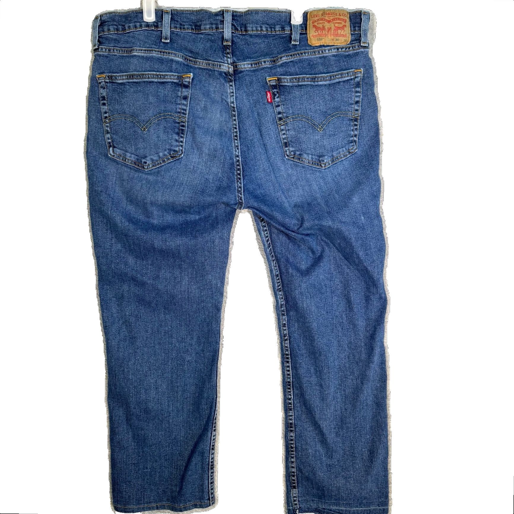 Levi's Levi's 550 Jeans Mens 40x30 Relaxed Fit Tapered Leg Denim Classic Zip Fly Blue Medium 5-Pocket Mens Regular Waist 40 Inseam 30 Size US 40 / EU 56 - 2 Thumbnail