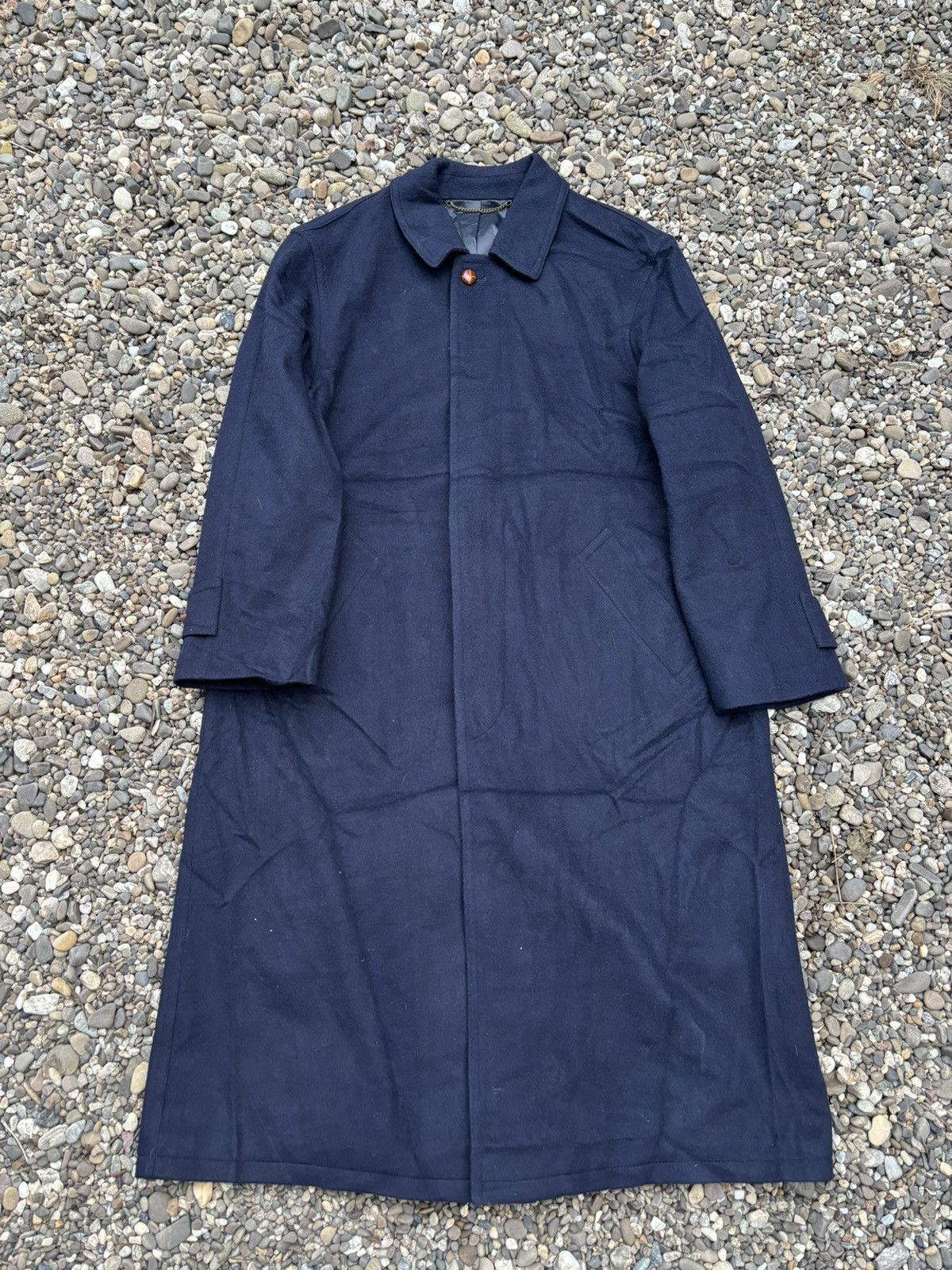 Vintage Vintage Long Wool Navy Coat Size US XL / EU 56 / 4 - 1 Thumbnail