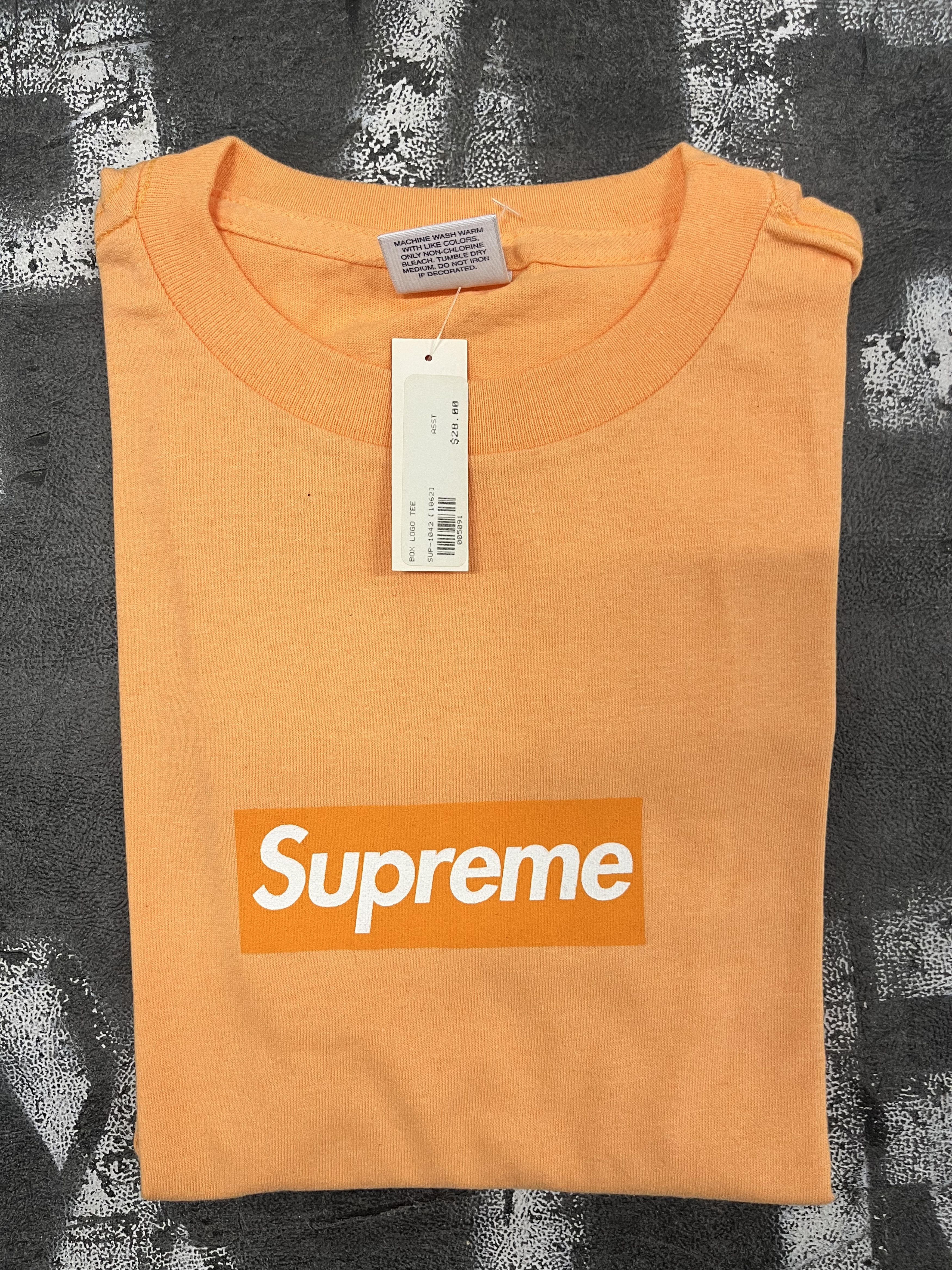 Supreme Orange Box Logo Tee | Grailed