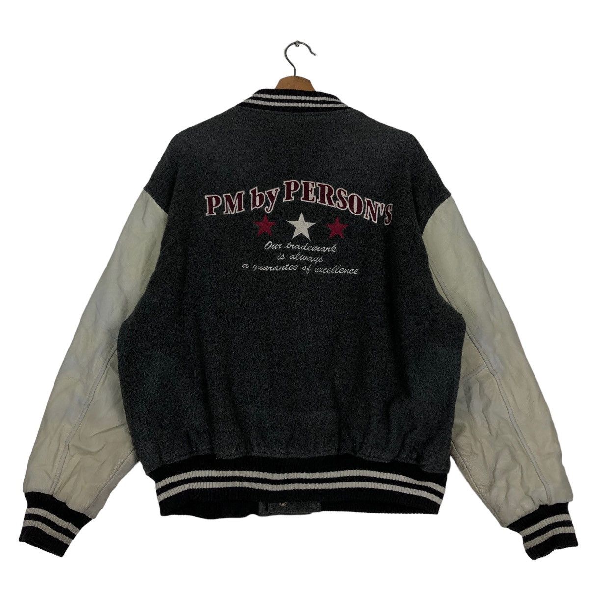 Vintage 🔥90’s Vintage Leather Varsity Jacket PM by Persons Japan Size US L / EU 52-54 / 3 - 7 Thumbnail