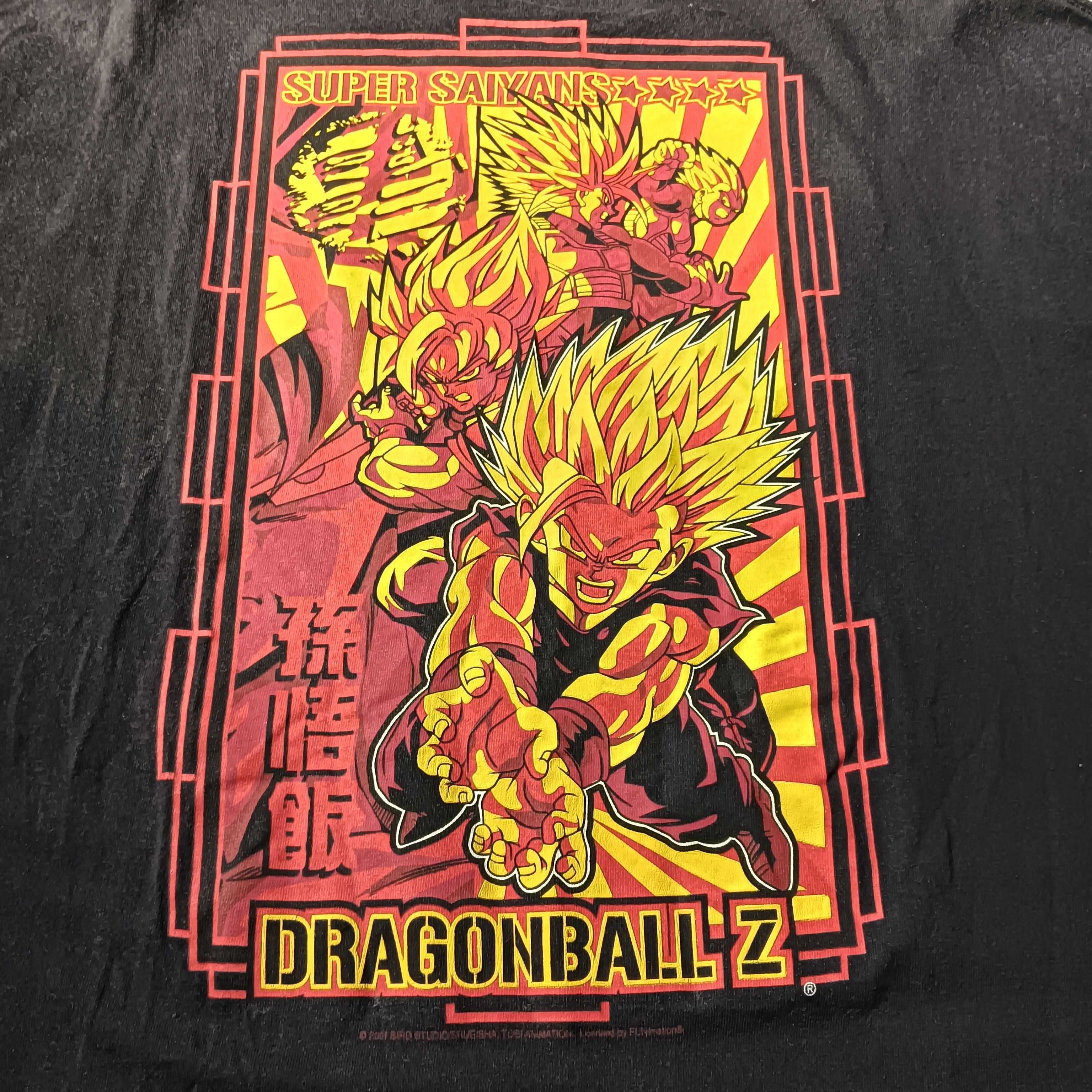 image of Anima x Cartoon Network Vintage Dragon Ball Z Print Tee in Black, Men's (Size XL)