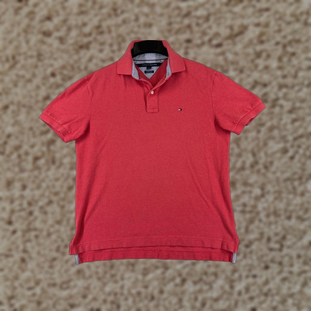 Tommy Hilfiger Tommy Hilfiger Polo Shirt Men Medium Pink 100% Cotton Knit Short Sleeve Classic Shirt Size US M / EU 48-50 / 2 - 1 Thumbnail