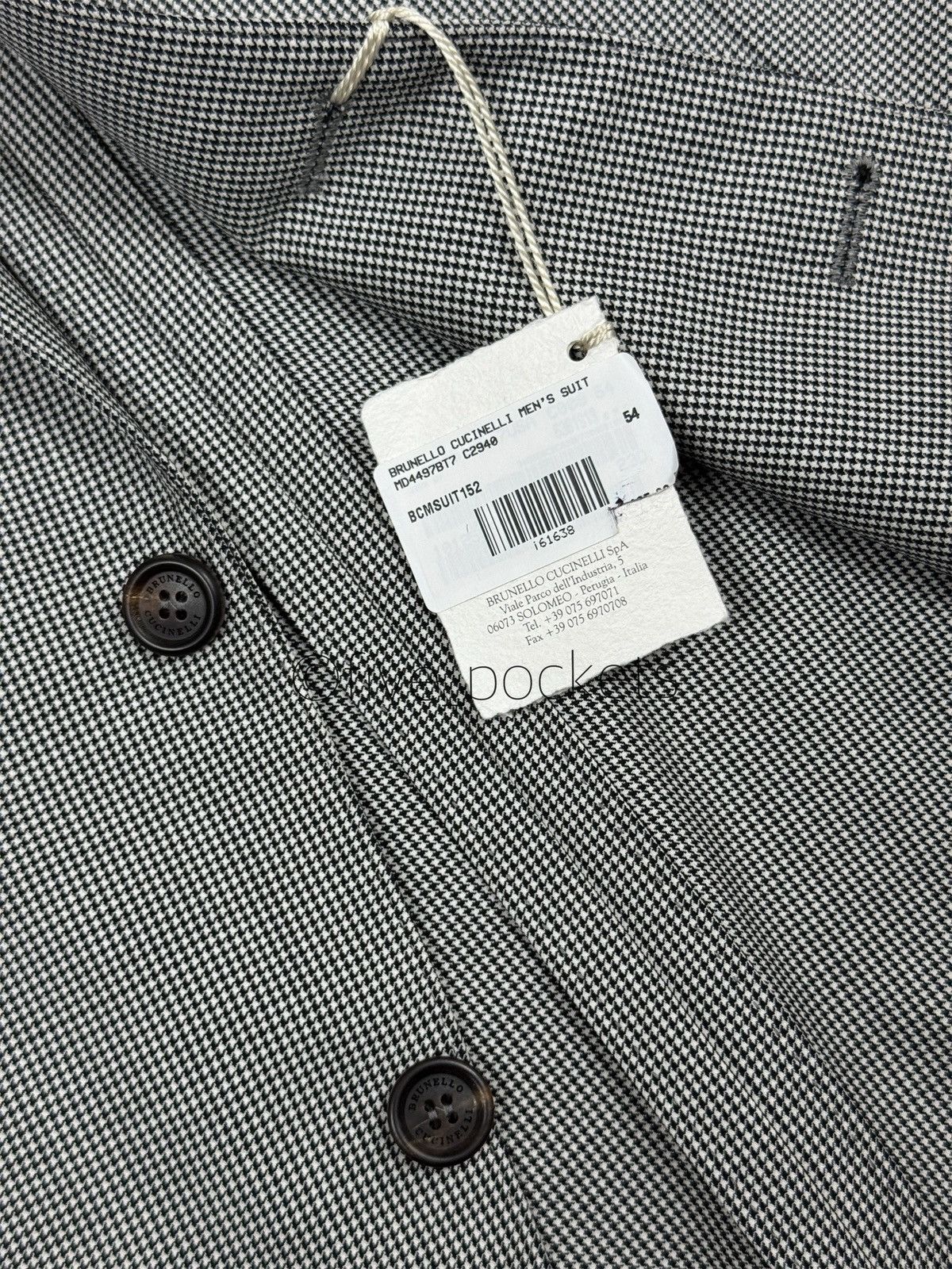 Brunello Cucinelli NEW Brunello Cucinelli Houndstooth Mens Sport Coat Blazer Size 44R - 8 Thumbnail