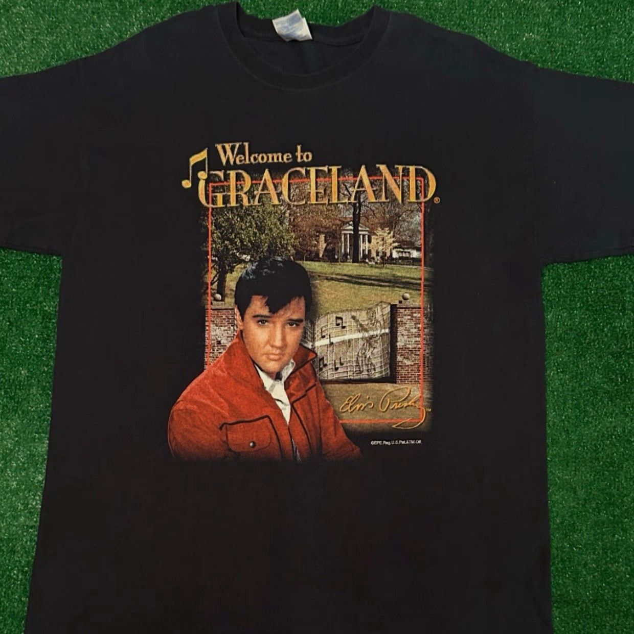 Vintage VINTAGE Elvis Welcome To Graceland Thank You Very Much Shirt Mens L Black 90s Rock Music T-Shirt Size US L / EU 52-54 / 3 - 4 Thumbnail