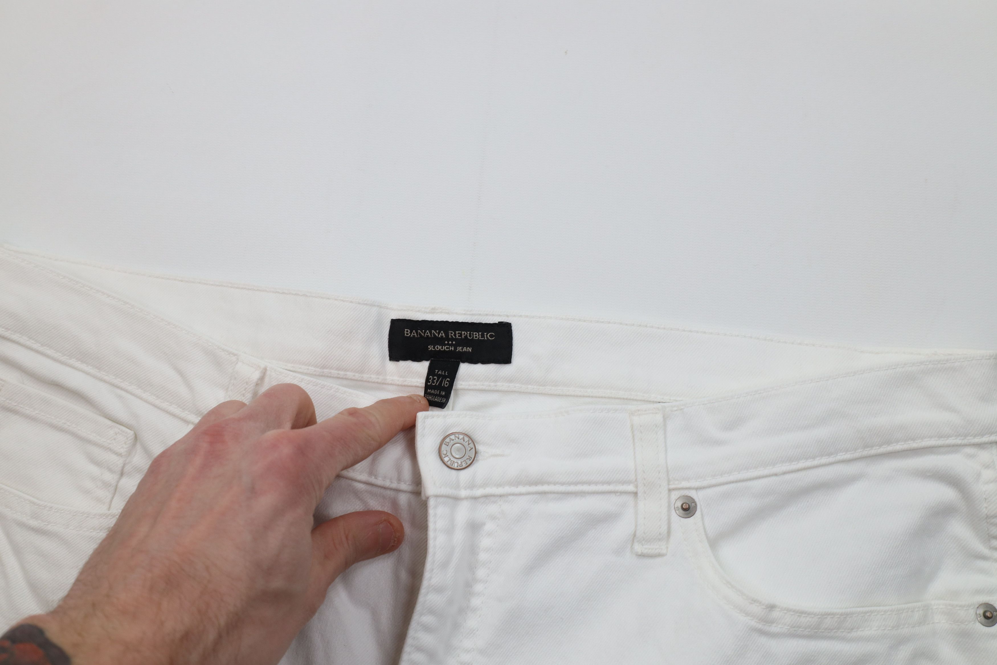 Banana Republic Banana Republic Relaxed Baggy Denim Jeans White Stretch Size 38" / US 16 / IT 52 - 8 Thumbnail