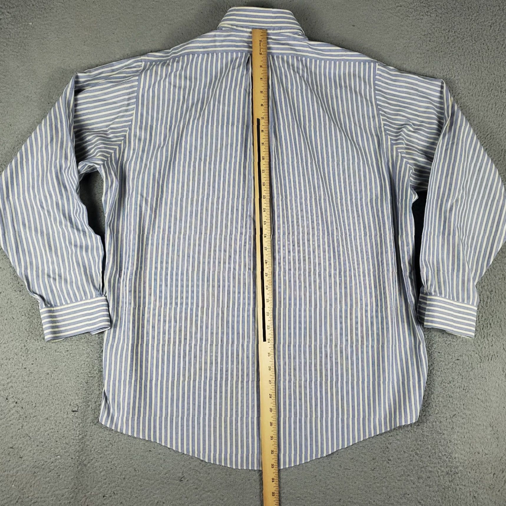 Brooks Brothers Brooks Brothers Dress Shirt Mens 16.5 Blue Striped Long Sleeve Button Down Regular Fit Size 42R - 6 Thumbnail