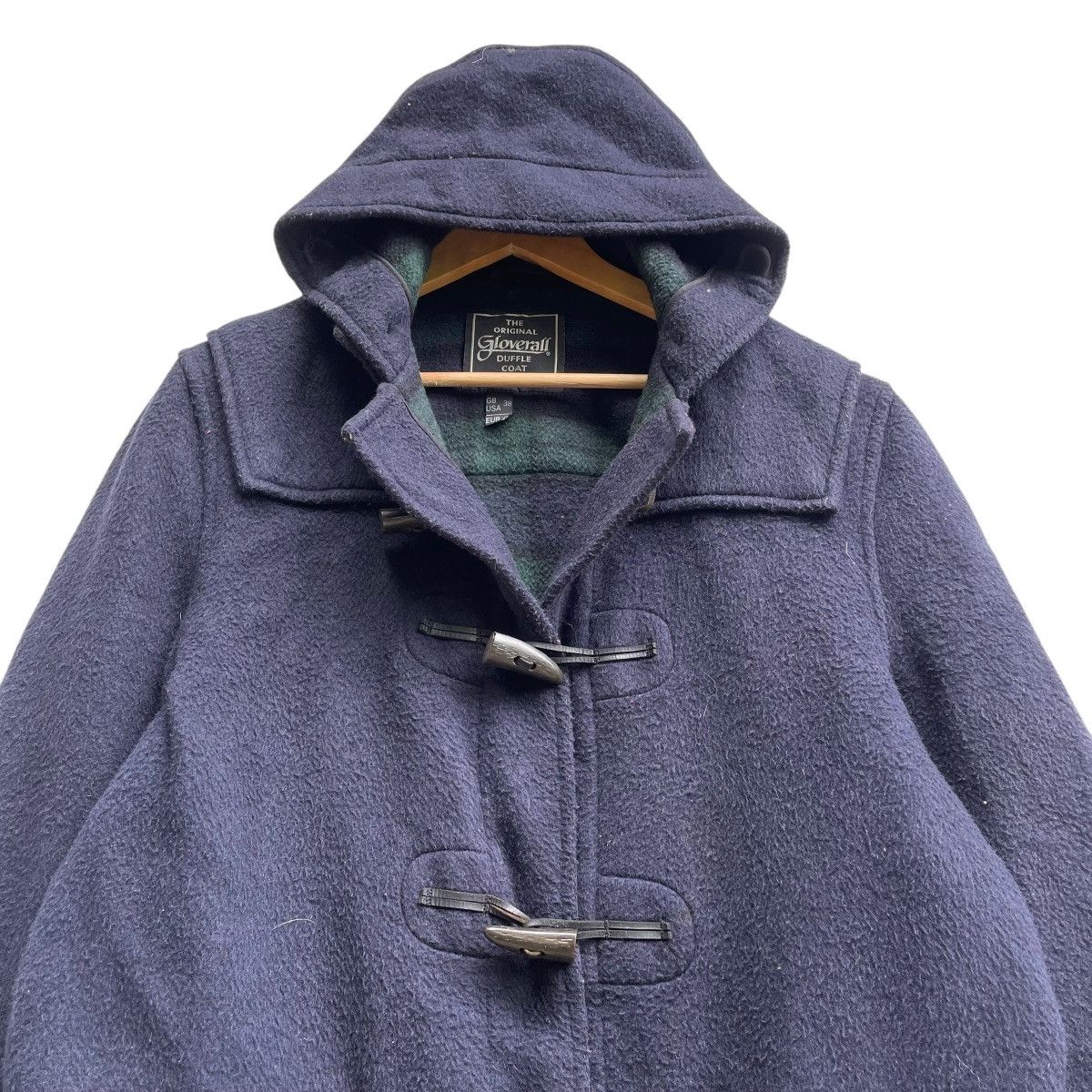 Autumn Cashmere × Gloverall 💥Vintage Gloverall Duffle Coat Checked Lined Hooded Jacket Size US M / EU 48-50 / 2 - 5 Thumbnail