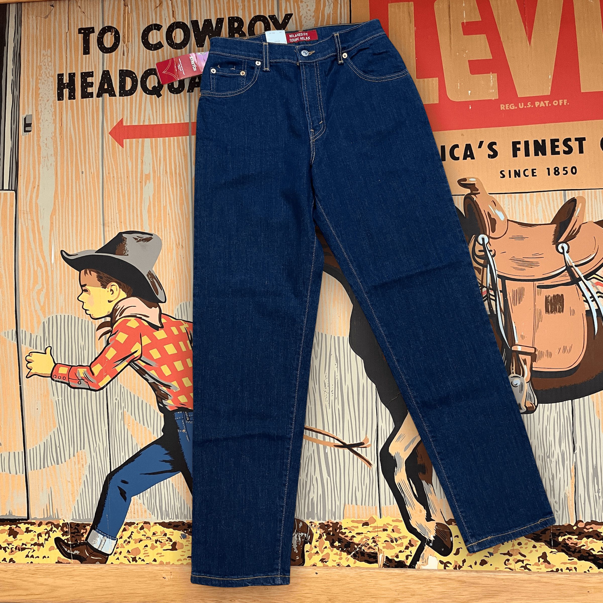 Levi's Vintage Deadstock Dark Wash Levi's Stretch Relaxed Fit 550s Made In Canada 29" Waist Size 29" - 2 Thumbnail