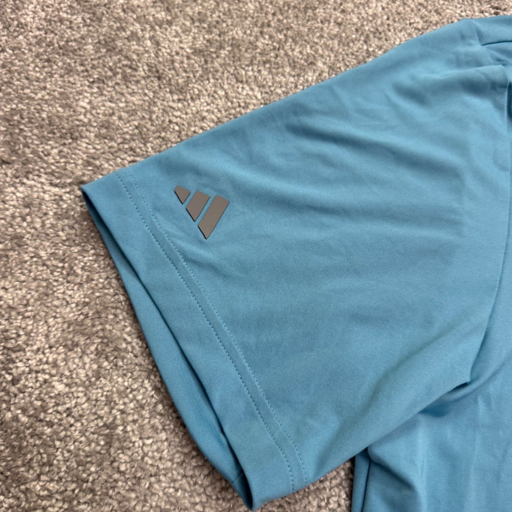 Adidas Adidas Golf Polo Shirt Mens Large Blue A514 ULT Clearway Luna Valley Polo Shirt, Regular, Short Sleeve, Button-Front, Breathable, All Seasons, NWT Size US L / EU 52-54 / 3 - 3 Thumbnail