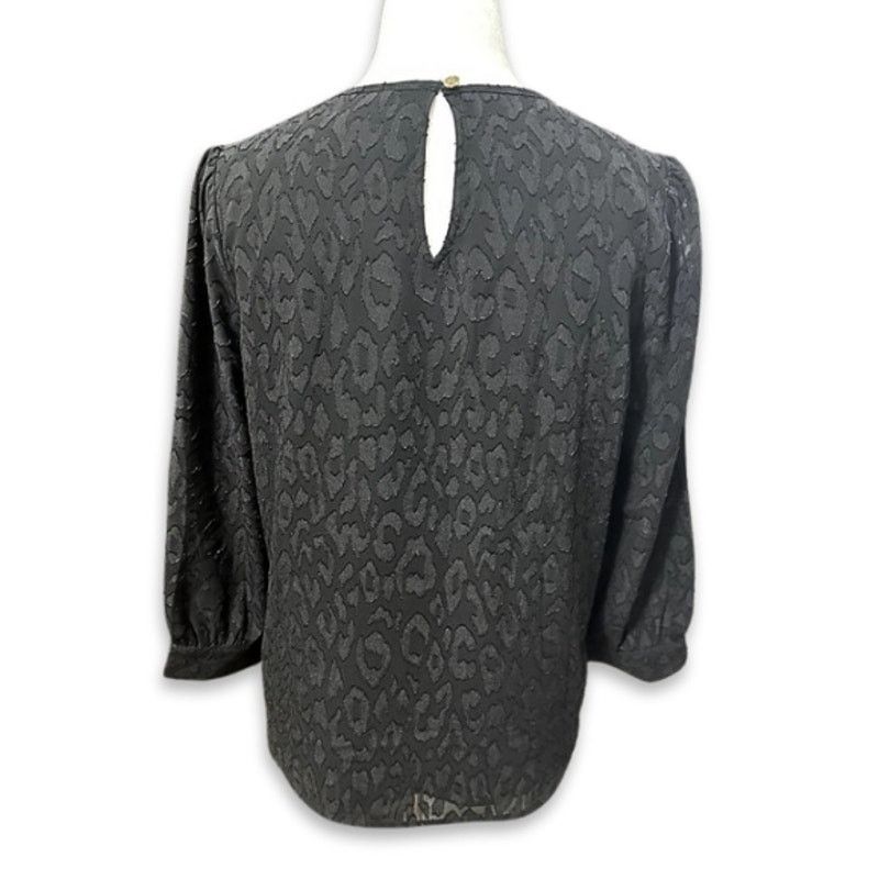 Other Draper James Sheer Blouse Leopard Black Women's 2 Size XS / US 0-2 / IT 36-38 - 4 Thumbnail