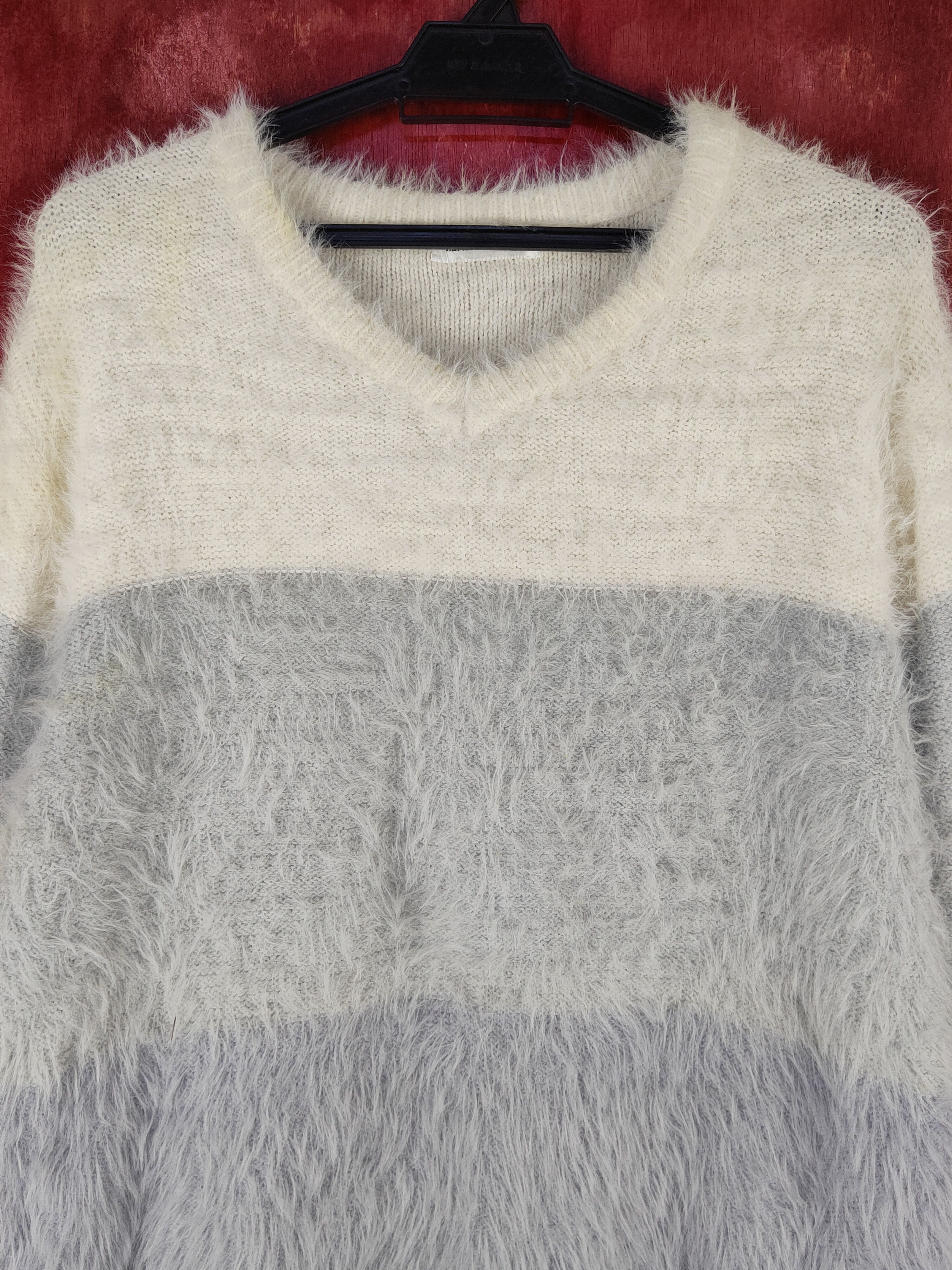 Homespun Knitwear Healthy Karen Blue Shag Shaggy Fur Mohair Knitwear #S2279 Size L / US 10 / IT 46 - 2 Thumbnail