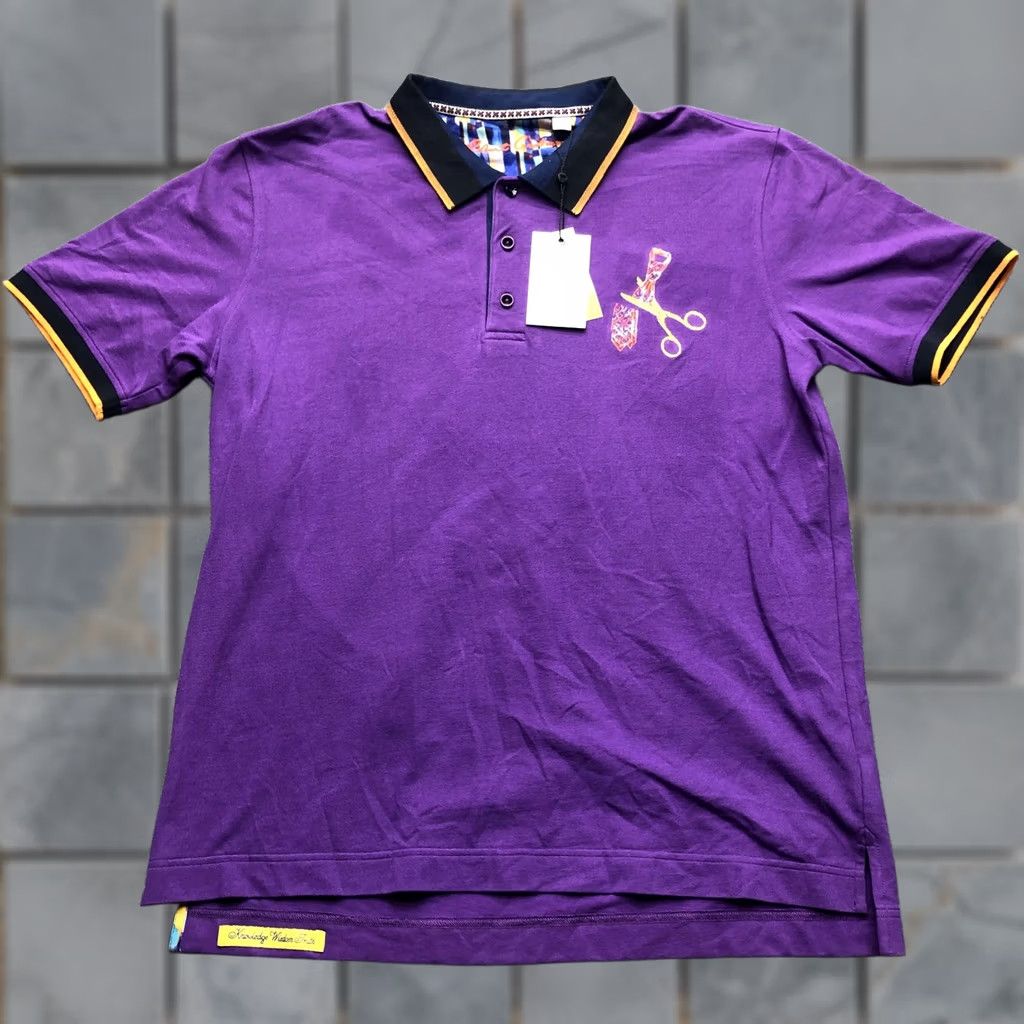 Robert Graham Robert Graham Polo Shirt Mens M Purple Embroidered Scissors Short Sleeve Size US M / EU 48-50 / 2 - 1 Thumbnail