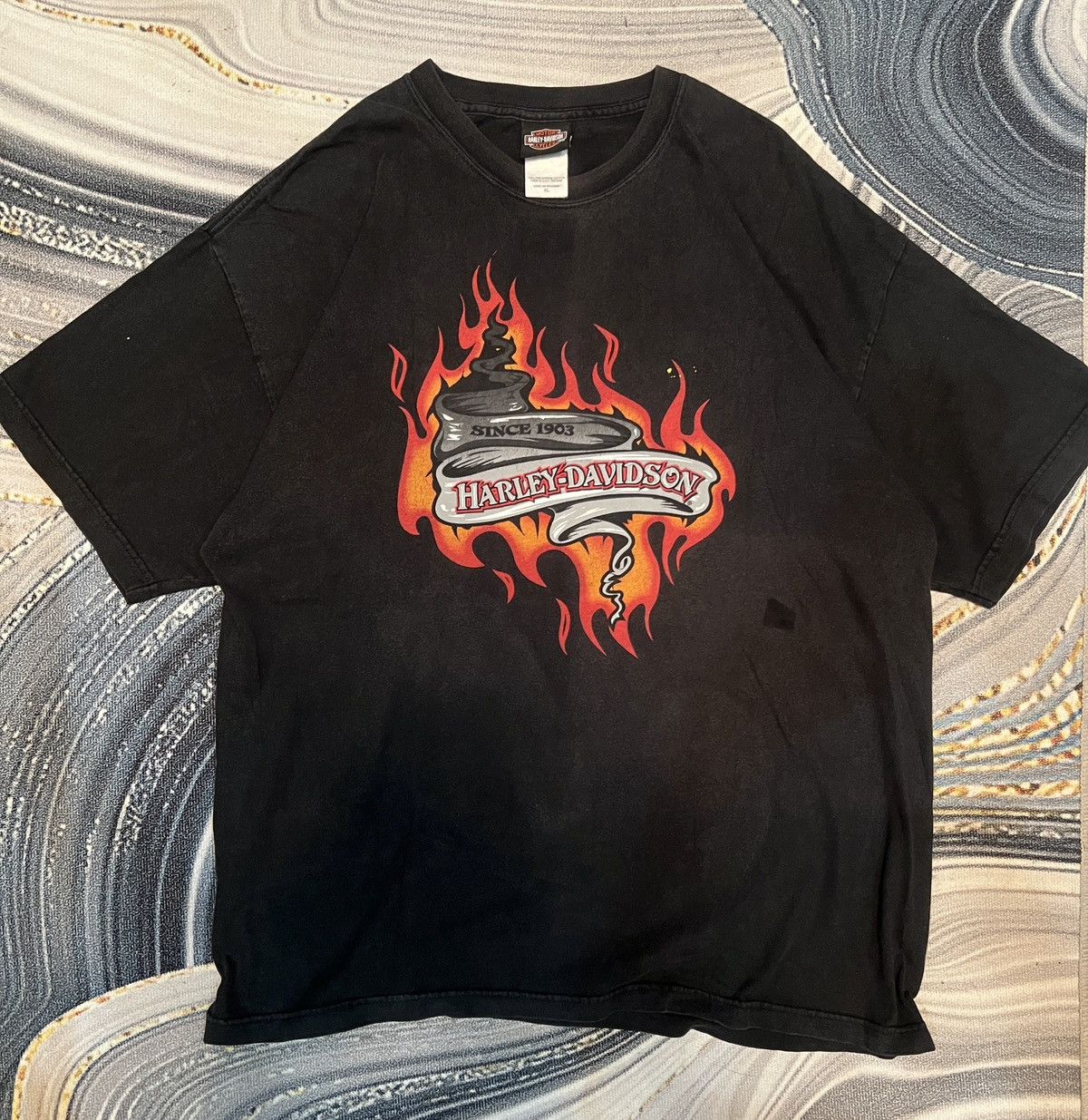 Harley Davidson Harley-Davidson Flame T-Shirt Black/Gray Size US XL / EU 56 / 4 - 1 Thumbnail