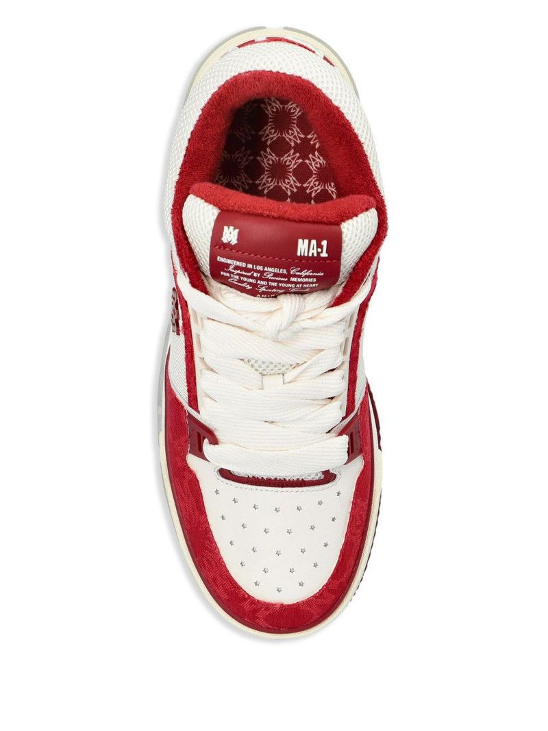 Amiri o1orln0326 MA Quad Sneakers in White/Red Size US 12 / EU 45 - 4 Thumbnail