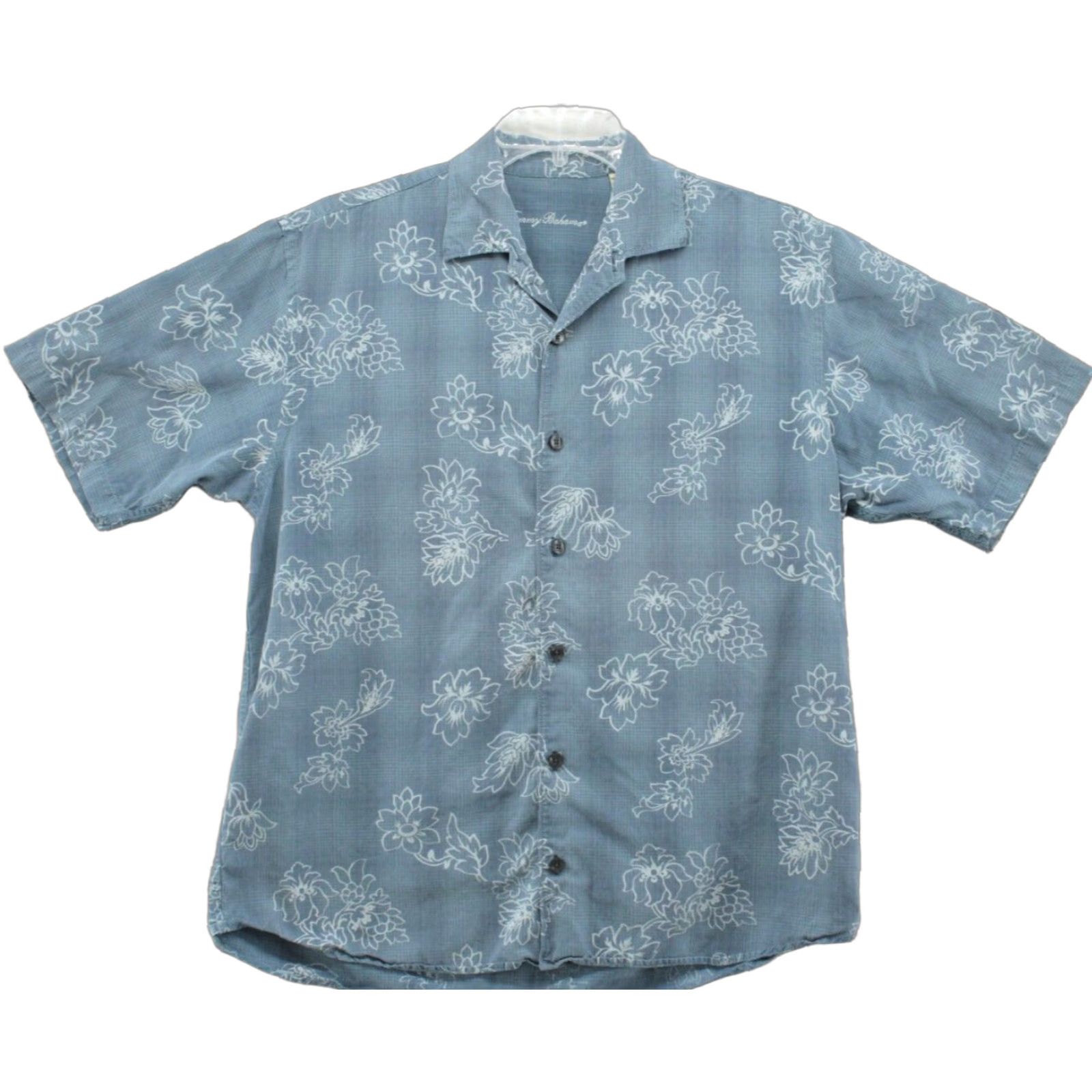 Tommy Bahama Tommy Bahama Hawaiian Camp Shirt Men's L Blue Leaf Allover Print Luau Aloha Shirt Size US L / EU 52-54 / 3 - 1 Thumbnail