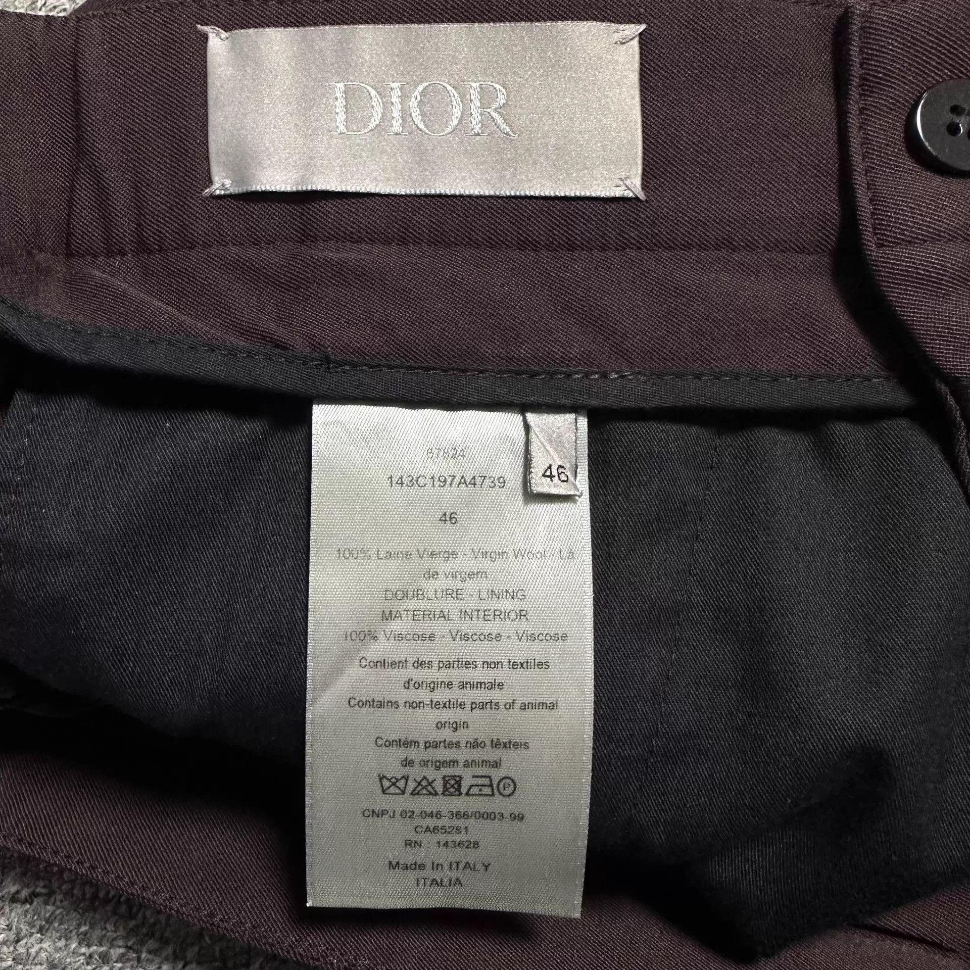 Dior Dior Man Wine Red Court Wool Chinos Button Side 46 Size US 30 / EU 46 - 4 Thumbnail