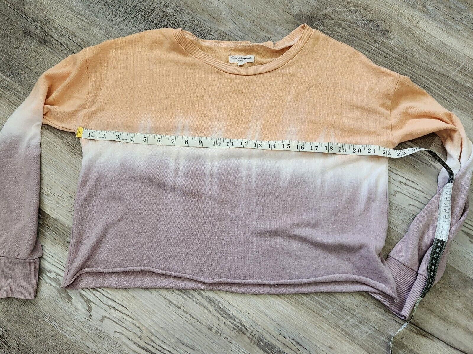 Designer Grayson Threads Crop Sweatshirt Large Ombre Orange Purple Size L / US 10 / IT 46 - 7 Thumbnail