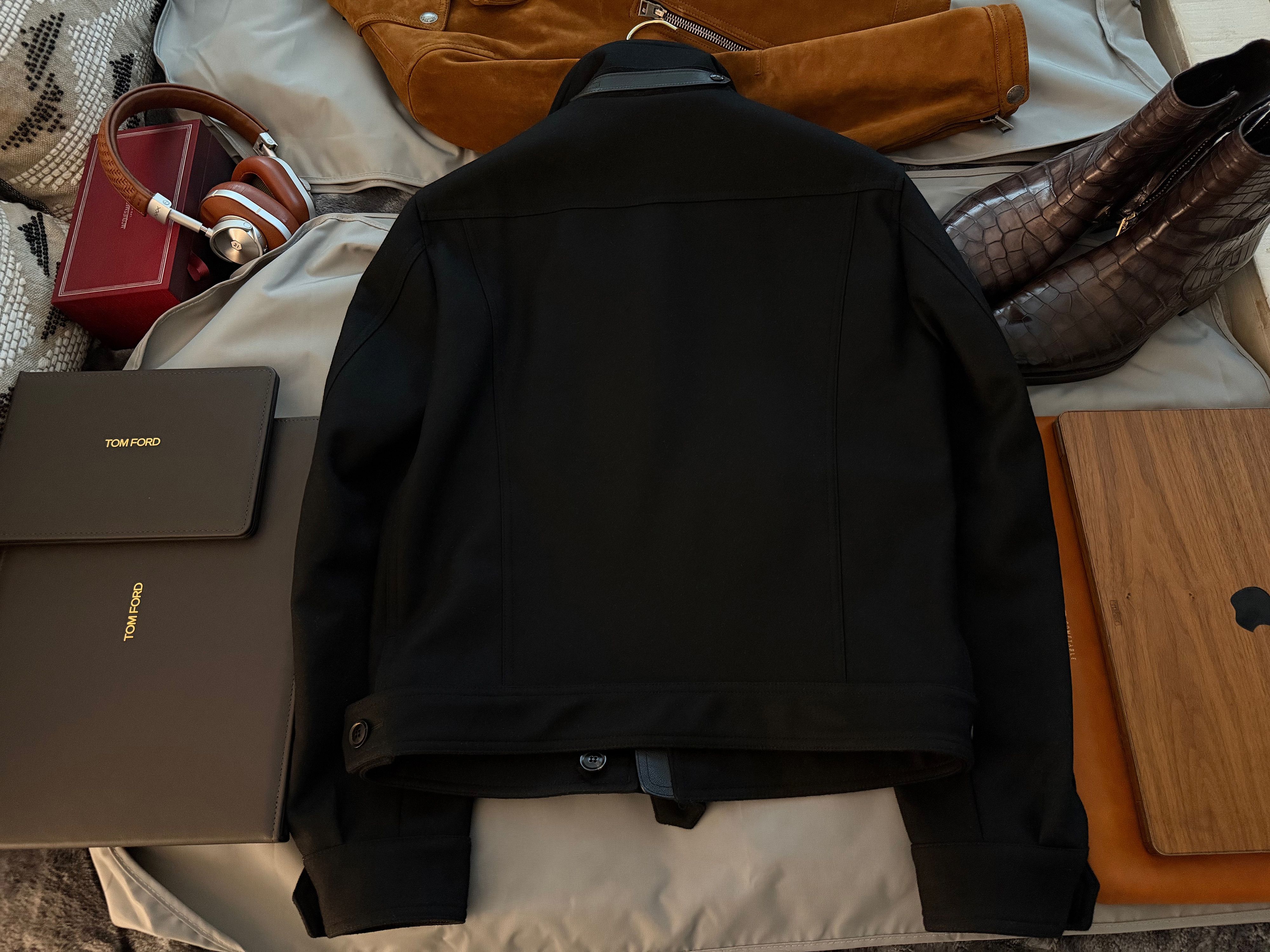Tom Ford Ultimate Rare $5,400 w/tax Wool / Leather Accent Jacket Size US M / EU 48-50 / 2 - 16 Thumbnail